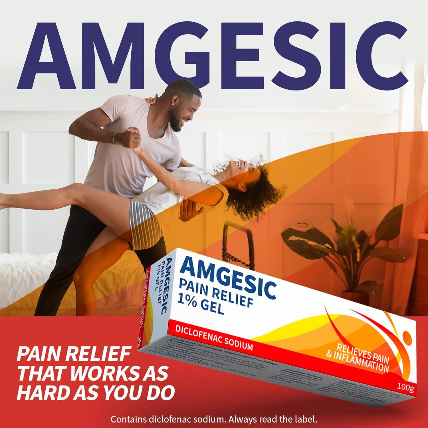 Amgesic Pain Relief 1 Gel 100g AntiInflammatory Diclofenac Gel for