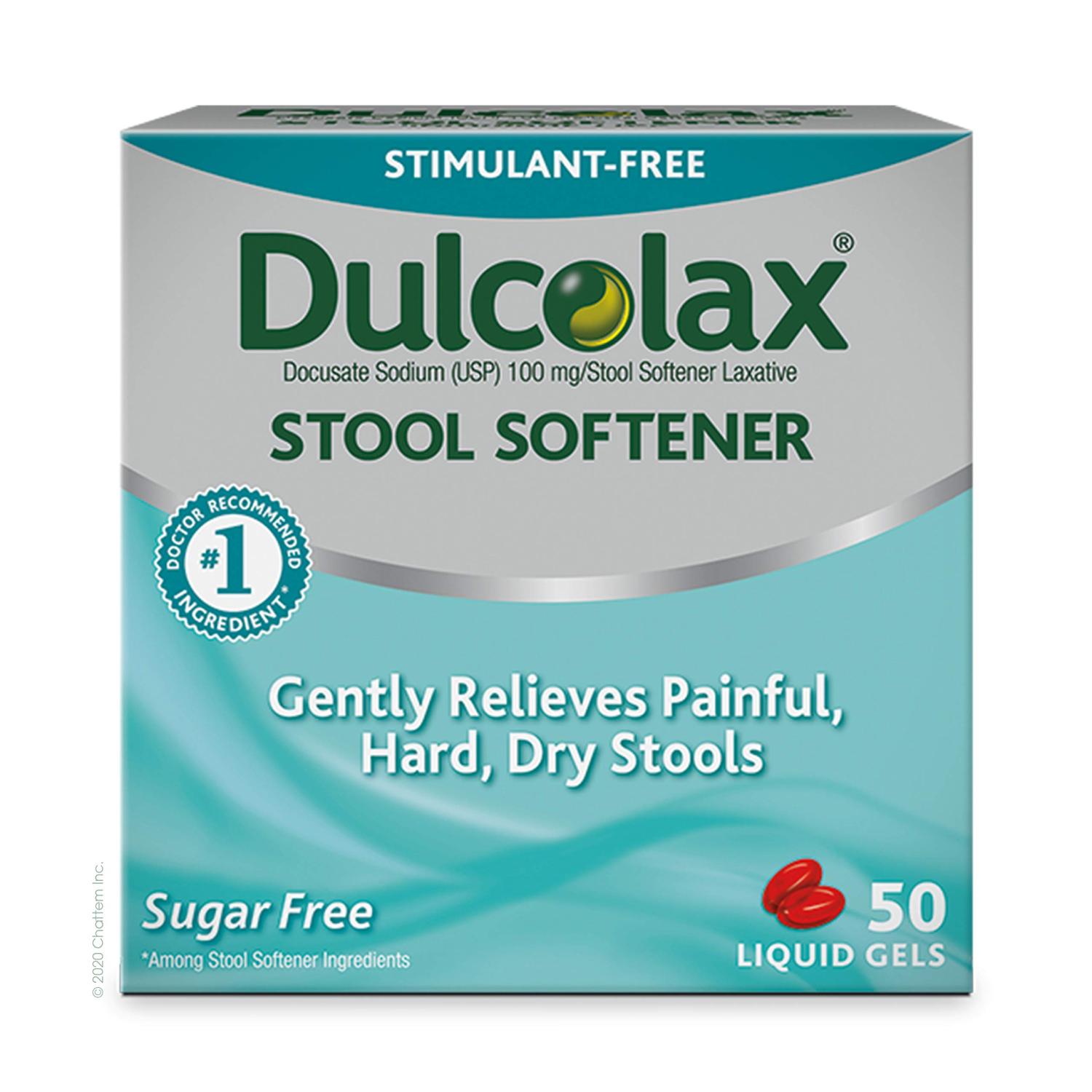 Dulcolax Stool Softener Laxative Liquid Gel Capsules (50ct) Gentle
