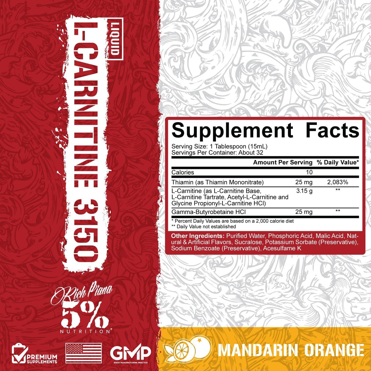 Buy 5% Nutrition Rich Piana Liquid L-Carnitine 3150 - Premium 4 Source Blend + GBB Mandarin Orange - International Shipping Available | Buy Now with Express International Delivery | GoSupps.com Buy 5% Nutrition Rich Piana Liquid L-Carnitine 3150 - Premium 4 Source Blend + GBB Mandarin Orange - International Shipping Available | Buy Now with Express International Delivery | GoSupps.com