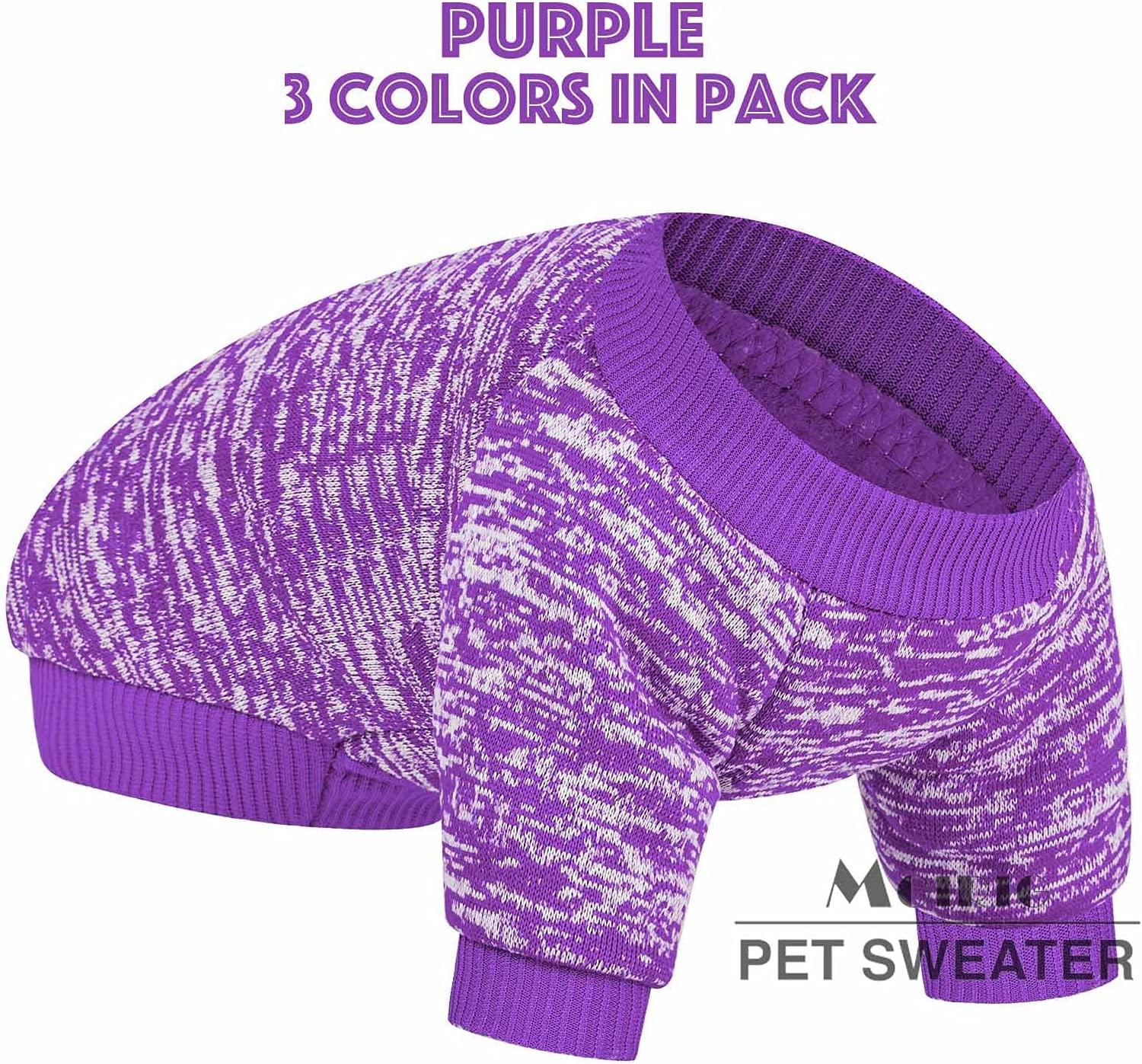 Dog Sweater, Dog Sweaters for Small Dogs, 2, 3 Pack Warm Soft Pet