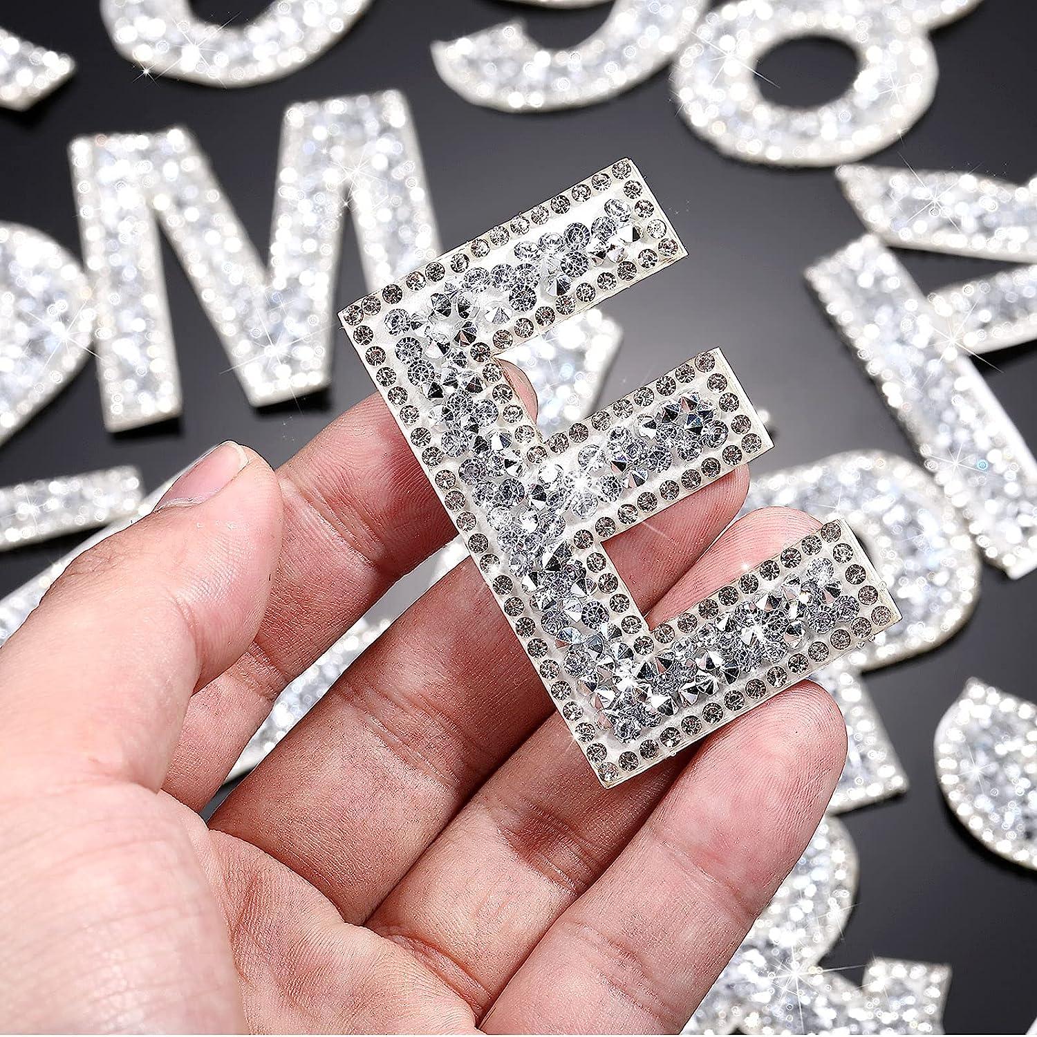 HungMieh 37 Pcs Bling Rhinestone Letters, Crystal Alphabet Stickers from A-Z with Extra Vowels Common Consonant and Symbol & for DIY Crafts Arts