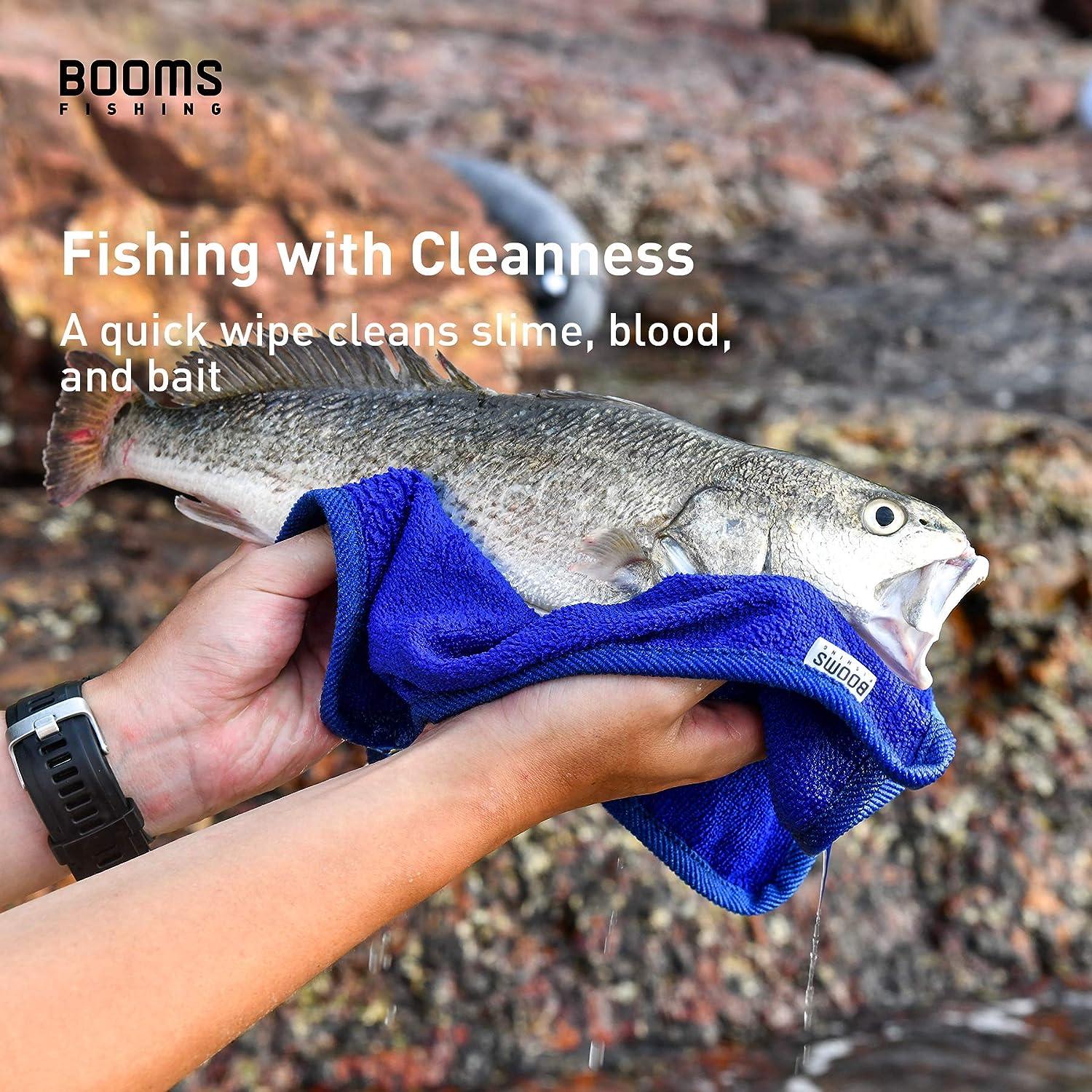 Booms Fishing B0T Microfiber Fishing Towel with Clip, 3 Pack Blue