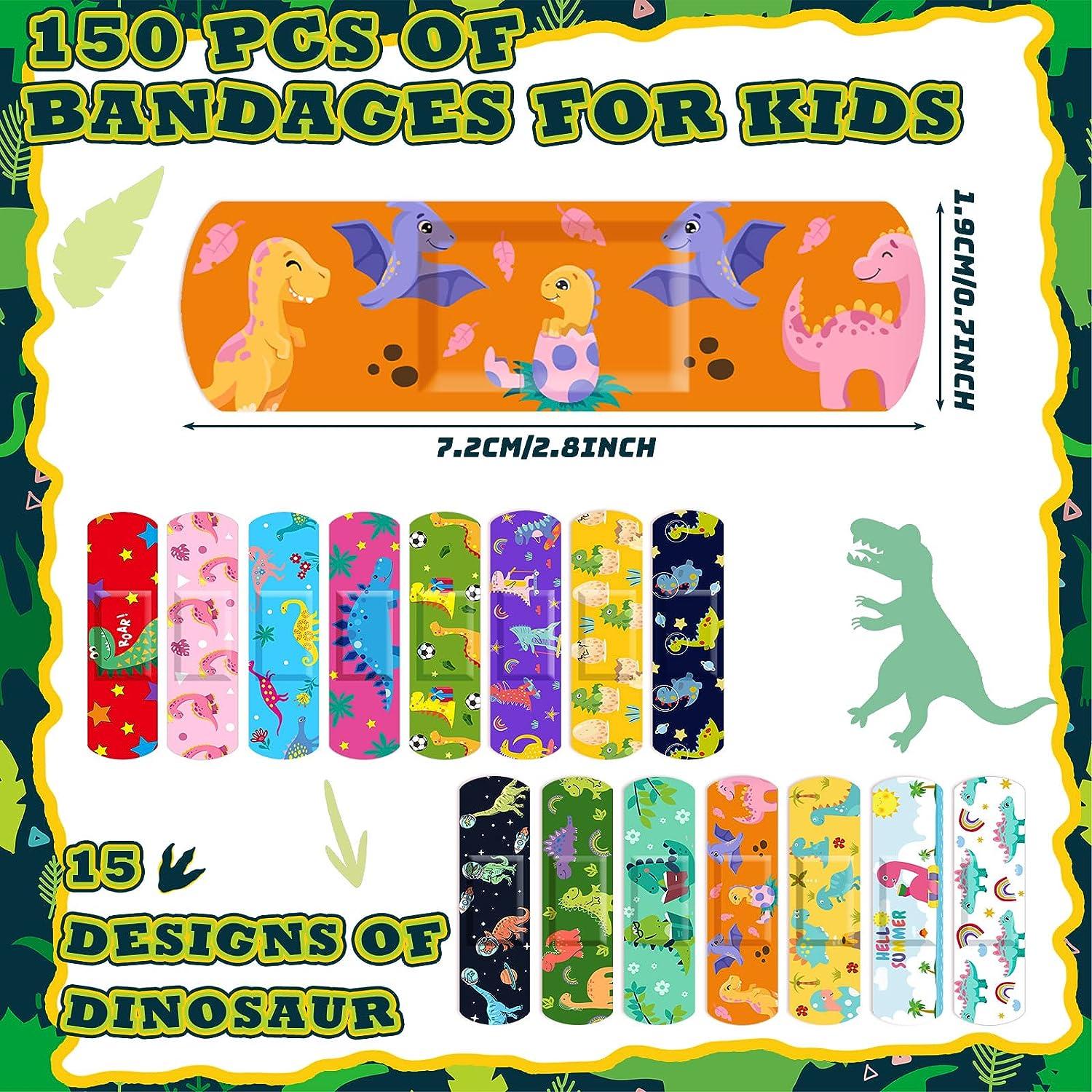 Bulk Kids Bandages Dinosaur 15 Styles Fun Children's Adhesive Bandages