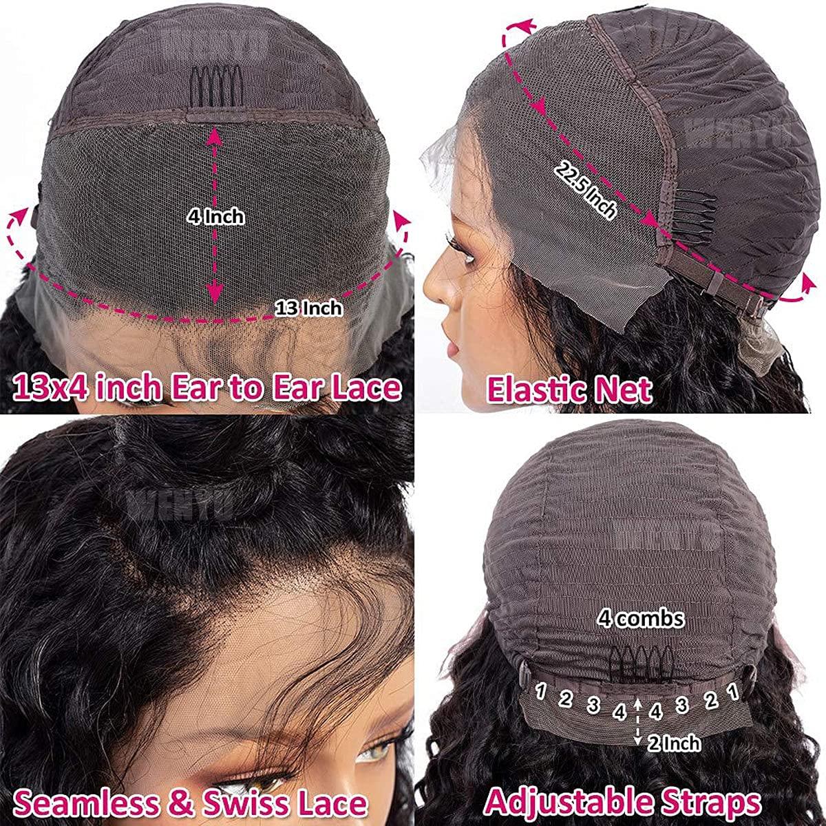 WENYU Lace Front Wigs Human Hair Curly 13x4 Lace Frontal Human Hair Wigs fo＿ 並行輸入品 屋外照明