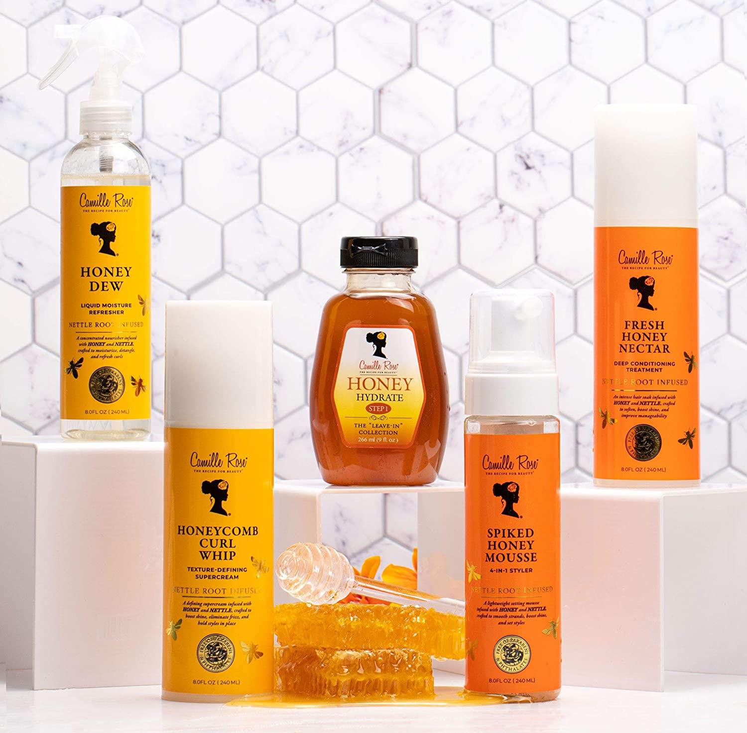 Camille Rose Spiked Honey Mousse 4in1 Hair Styler for Defined Curls, Style Hold, Nourishment