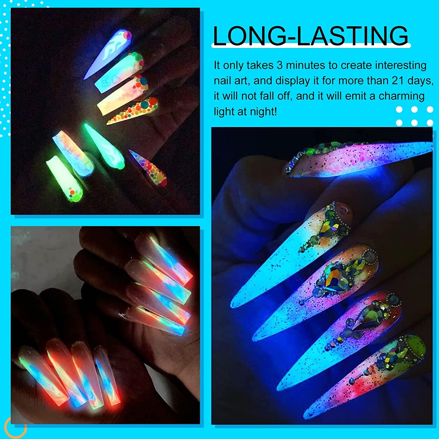 fall glow in the dark nails