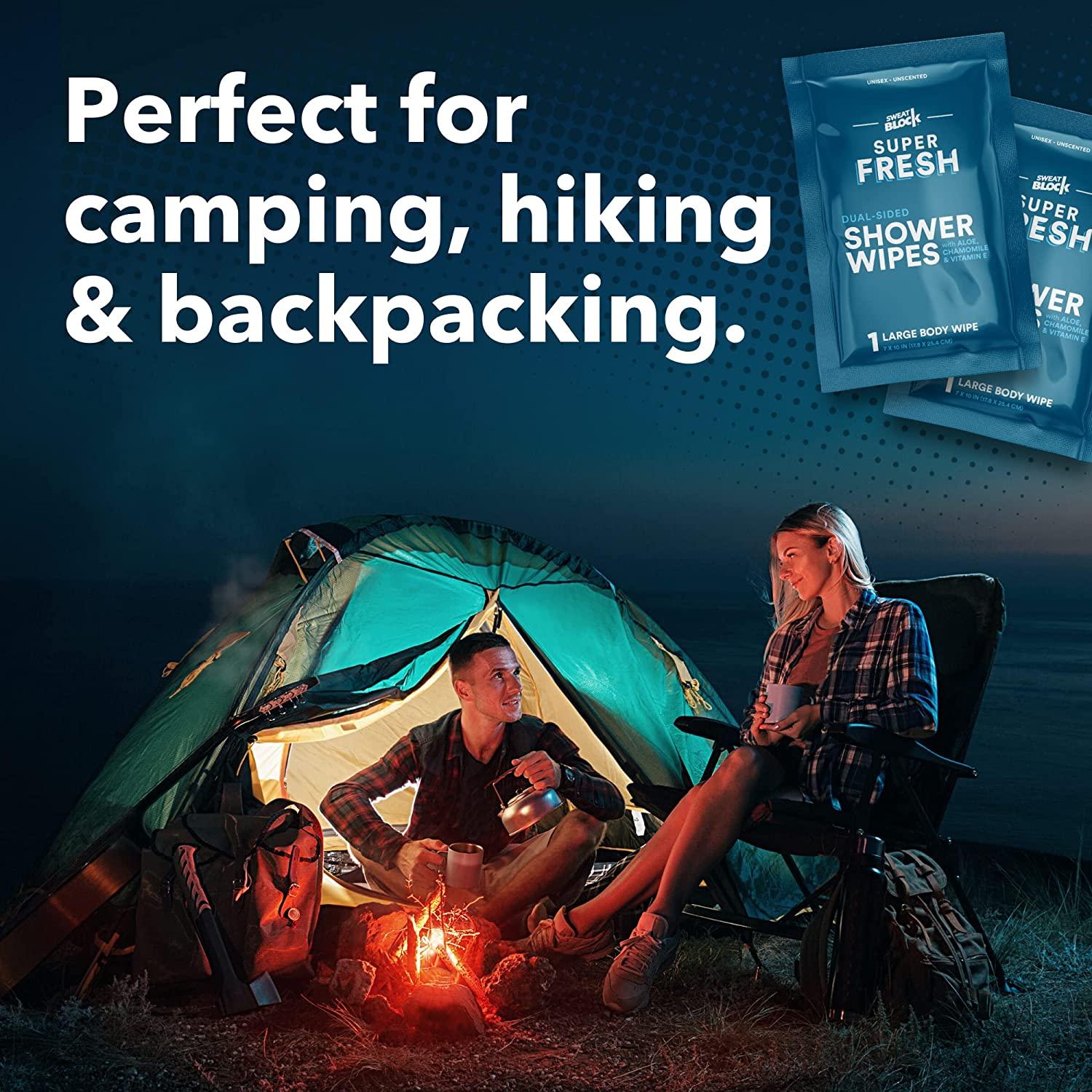 Super Fresh FunkBlock Shower Wipes Large Body Wipes for Hygiene