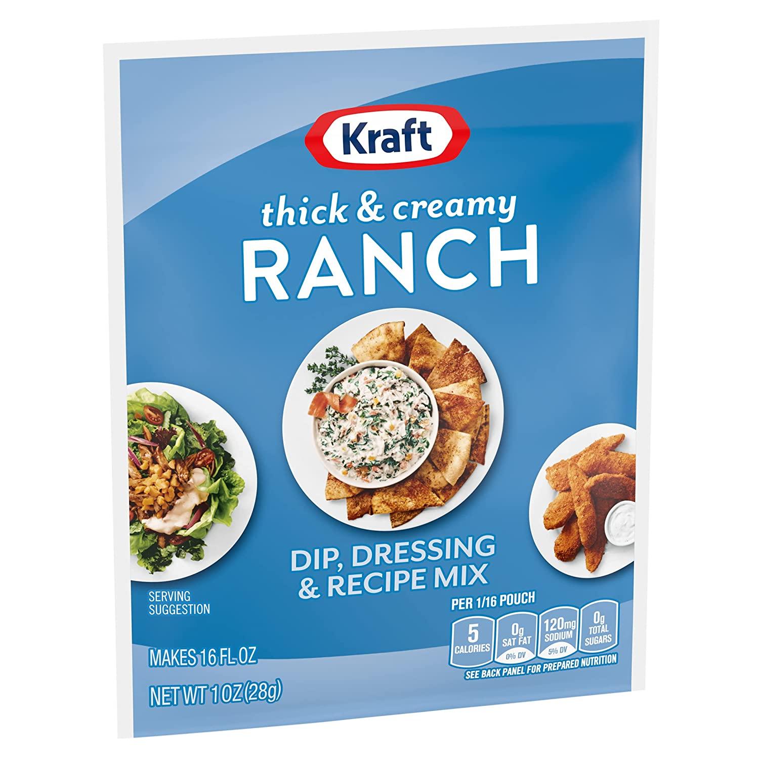 Kraft Thick & Creamy Ranch Dip (Dressing & Recipe Mix, 1 oz Packet)