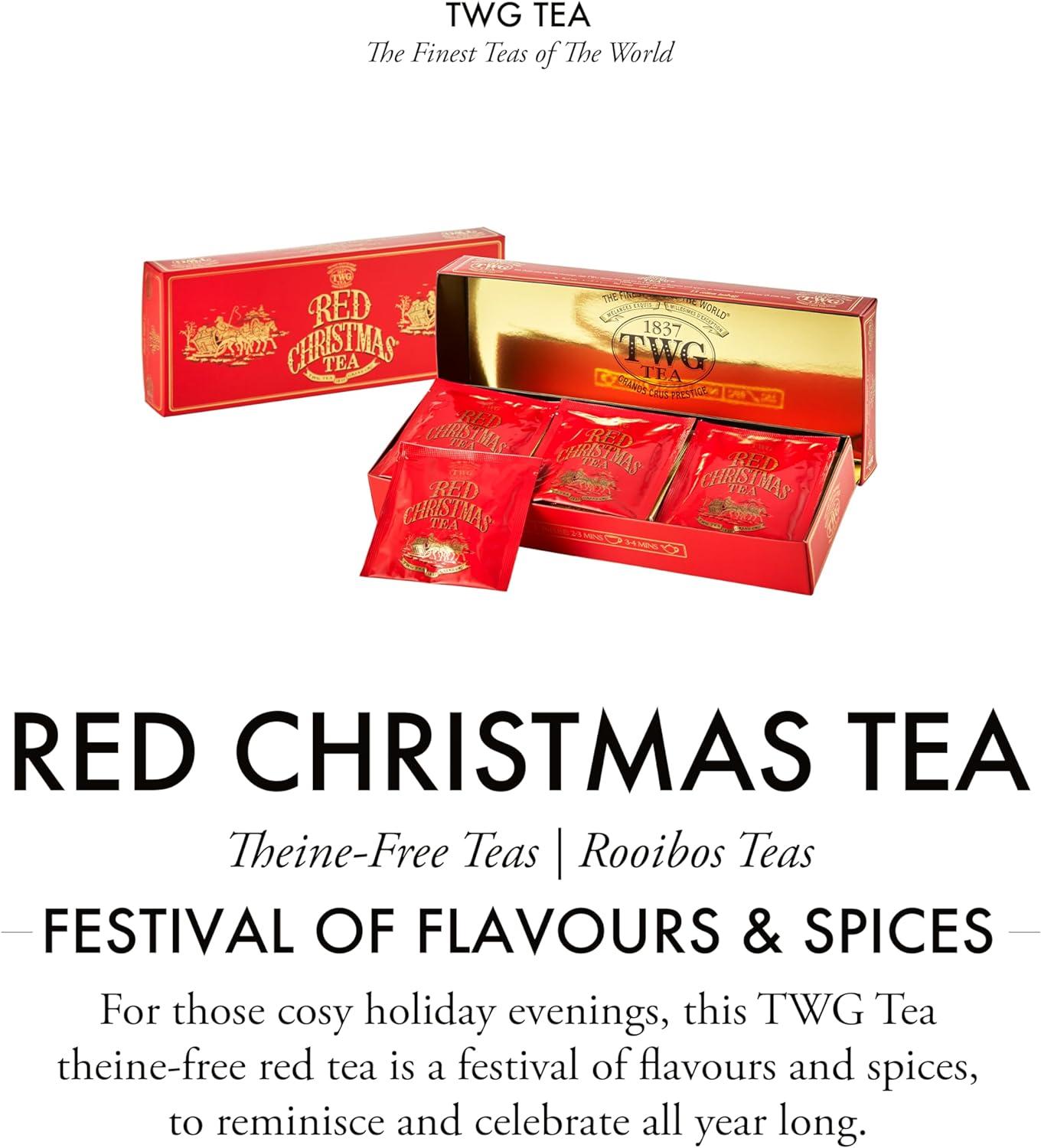 TWG Tea Red Christmas Rooibos Tea 15 Hand Sewn Tea Bags 37.5g Gift