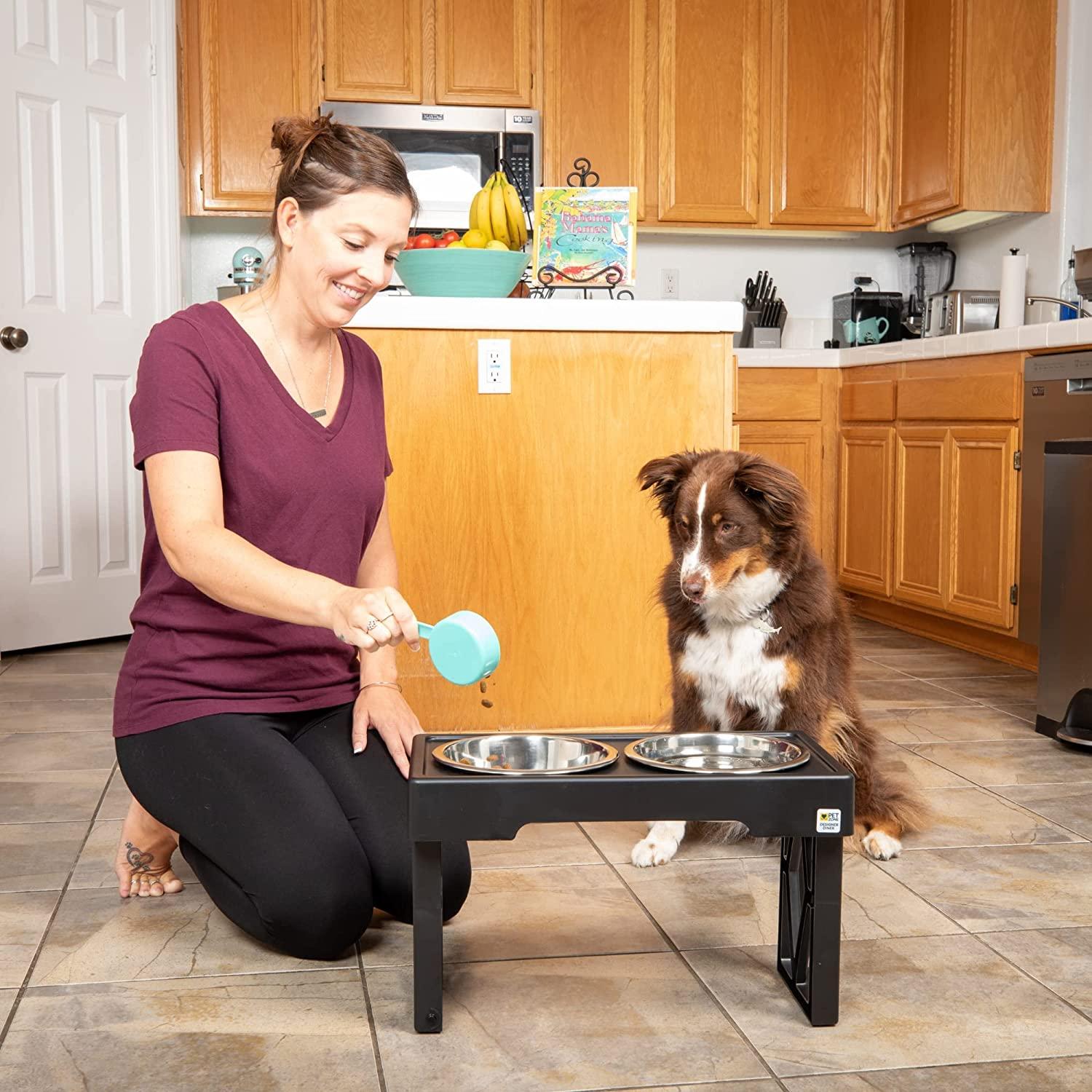 Diner Adjustable Elevated Dog Bowls Large Dogs Medium Small Raised Bowl  Stand 780824127939