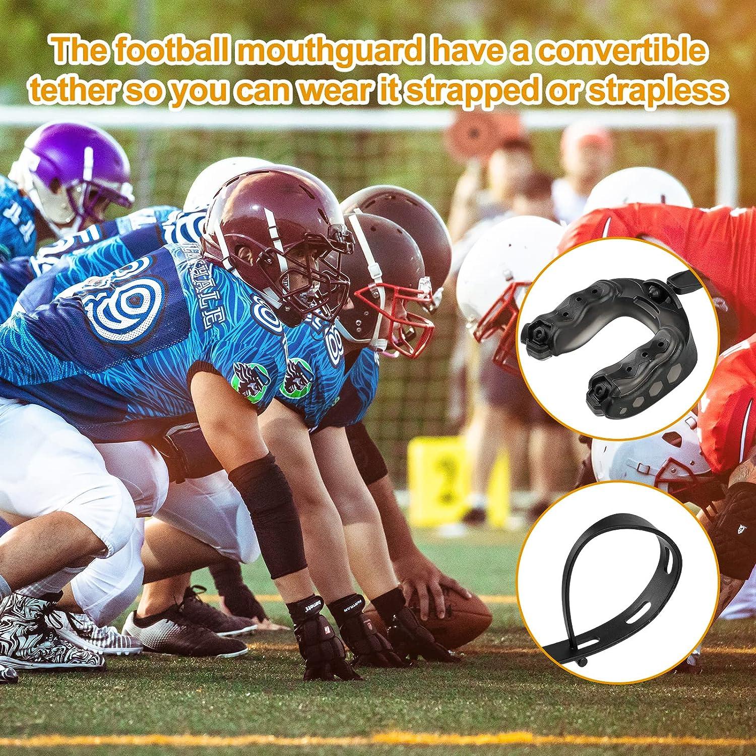 2-Pack Youth Football Mouth Guard with Strap | Professional Sports  Mouthpiece for Boxing, MMA, Hockey, Rugby - Black | Buy Now with Express  International Delivery | GoSupps.com