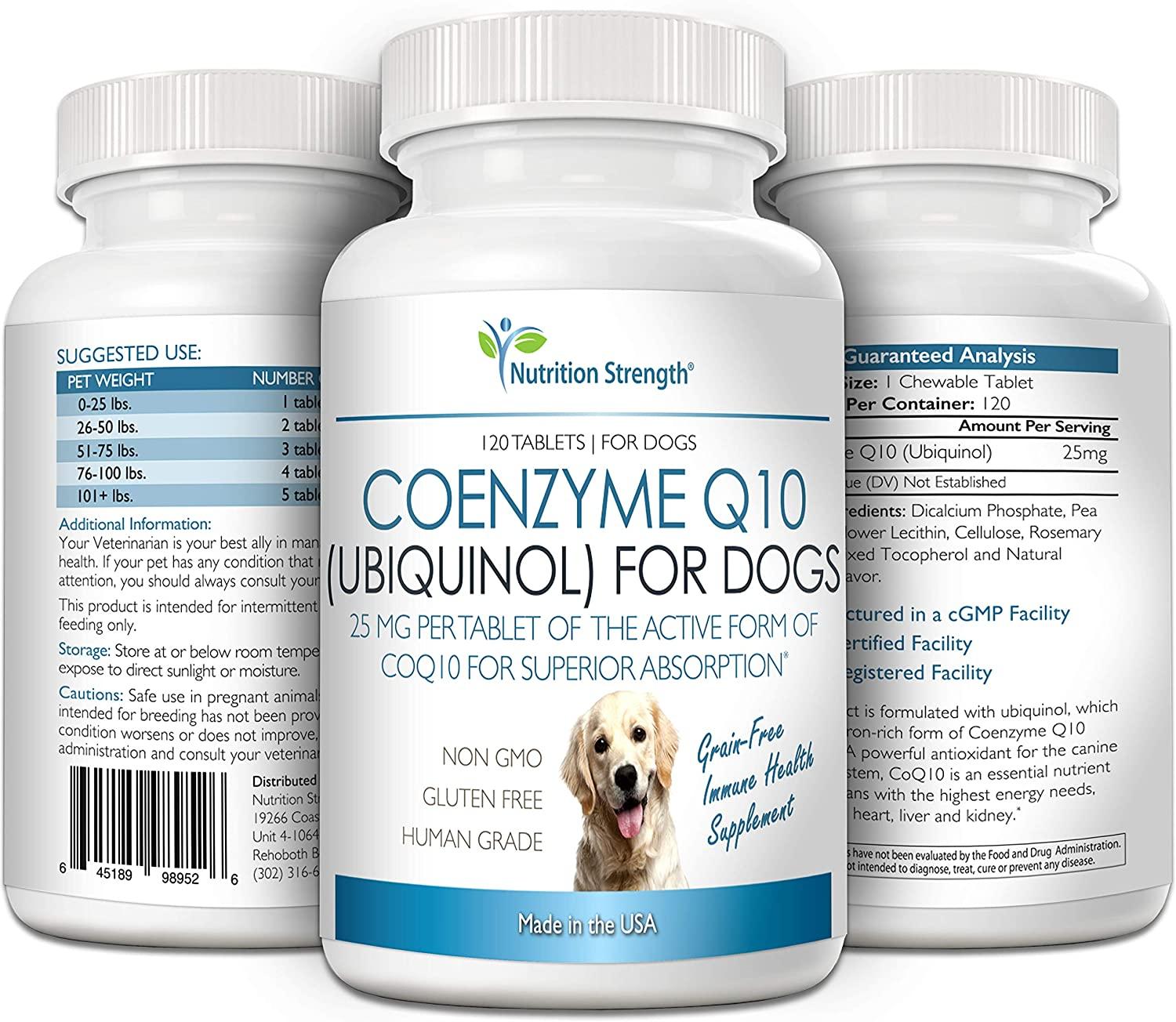 Nutrition Strength Coenzyme Q10 for Dogs Ubiquinol Supplement Promotes