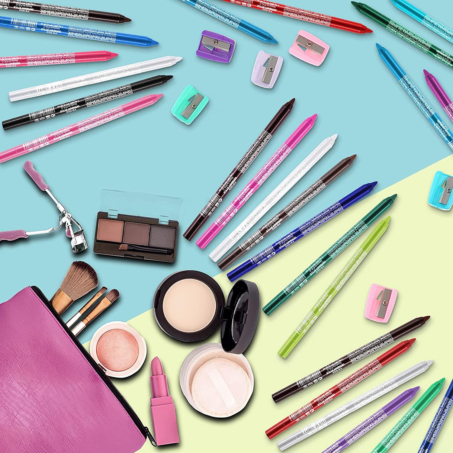 25 Color Eyeliner Pencil Set, Colorful Pearl Eyeliner Kit Metallic Eye Shadow Pen Glitter