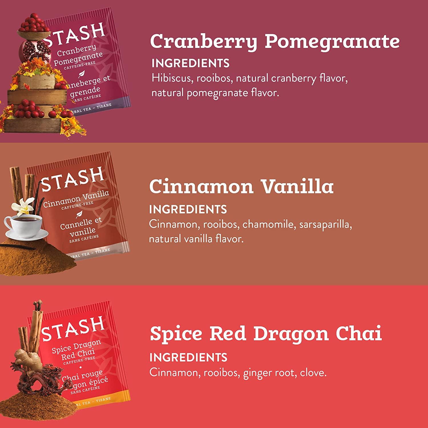 Stash Tea Fall for Autumn Sampler - 6 Flavor Tea Variety Pack with 120 ...