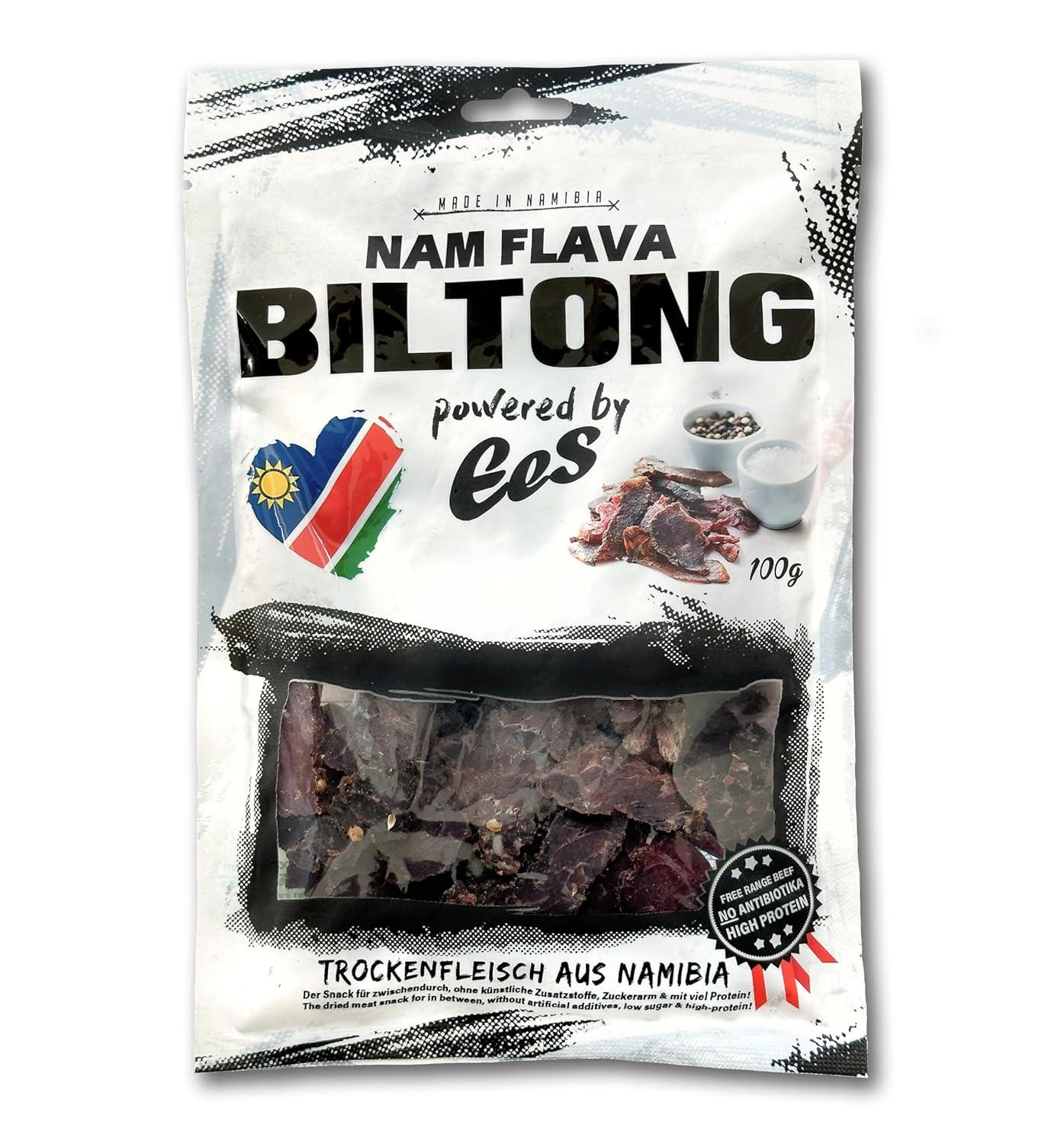 Nam Flava - Geschenkbox Original Biltong Aus Namibia - 1,2 Kg (12x100 G) - Beef Jerky, Trockenfleisch, Viel Protein
