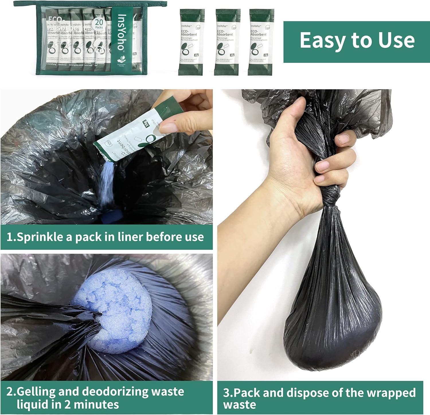 20 Pack EcoFriendly Portable Toilet Chemicals for Camping Poo Powder