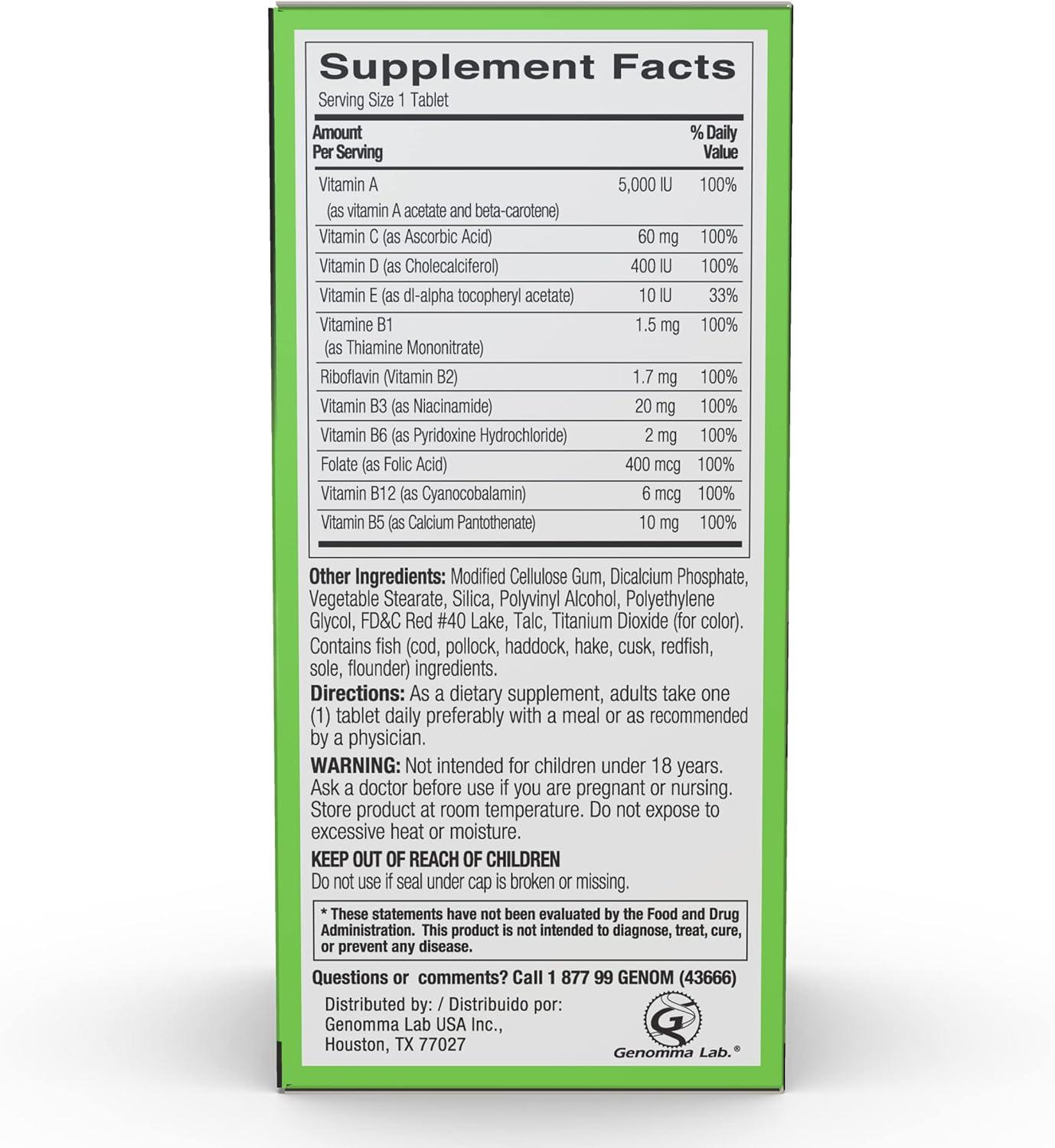 Shot B Energy Multivitamin Supplement 60 Count Green