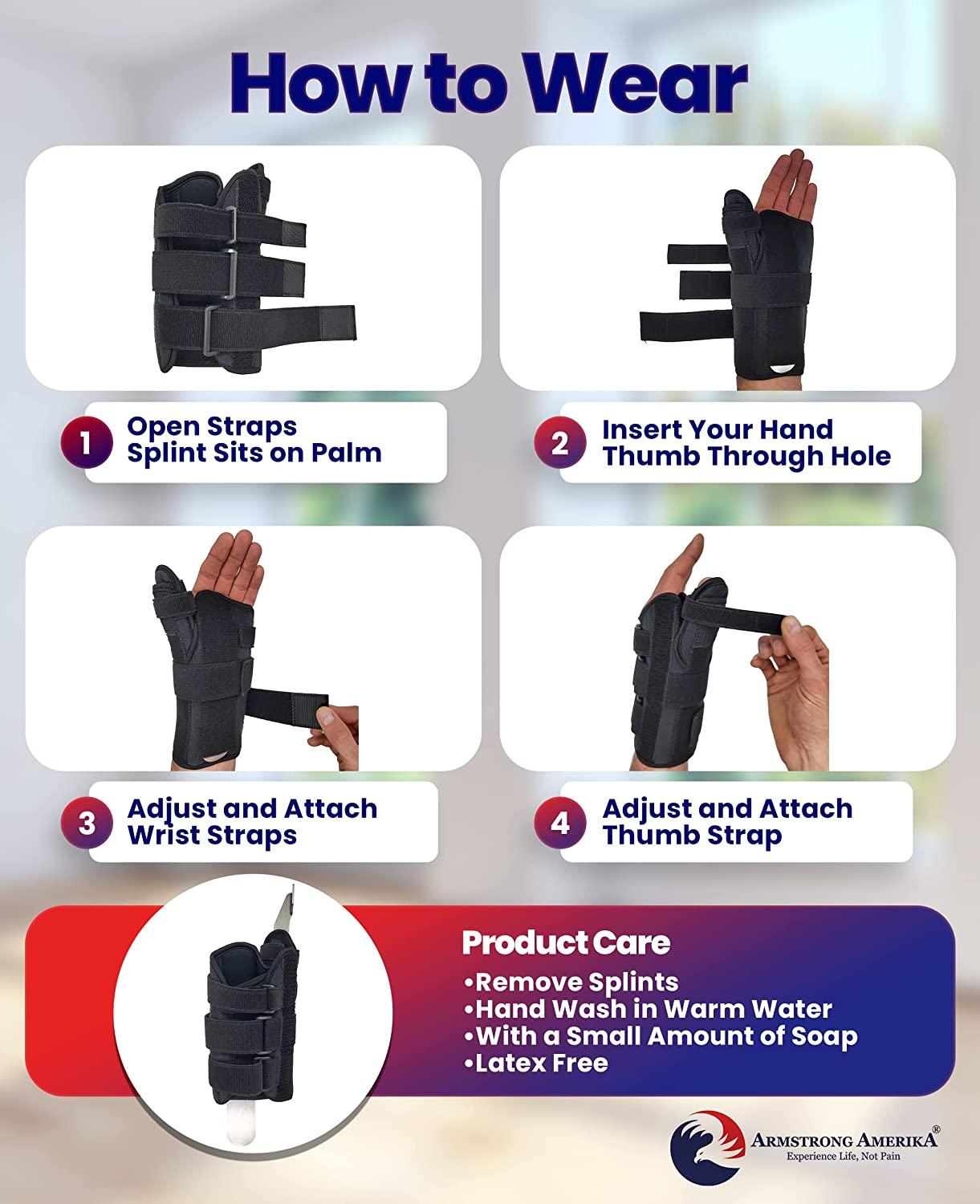 Thumb Spica Splint Wrist Brace Support for Sprains, Tendinosis, De