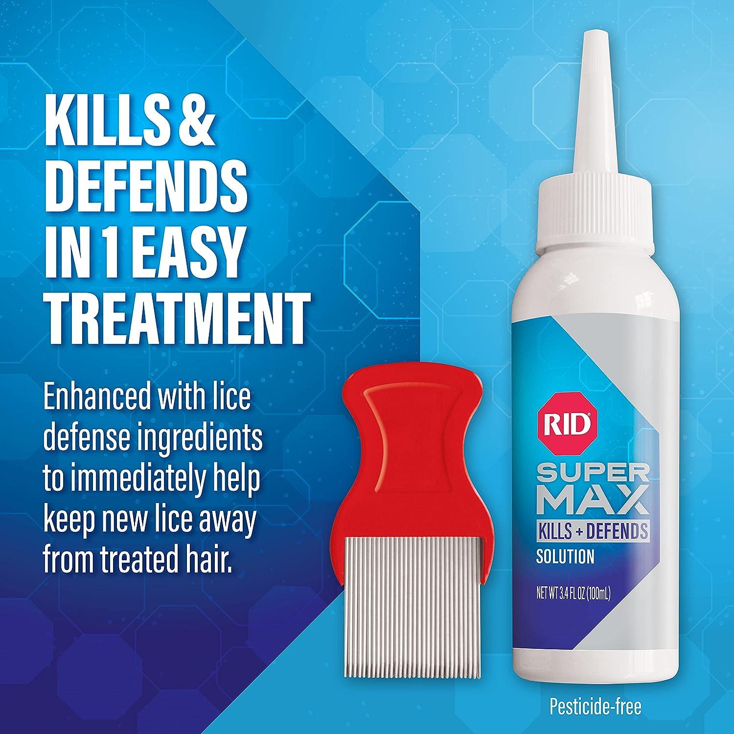 RID Super Max 4in1 Lice Removal Treatment Kit Kills Super Lice & Eggs