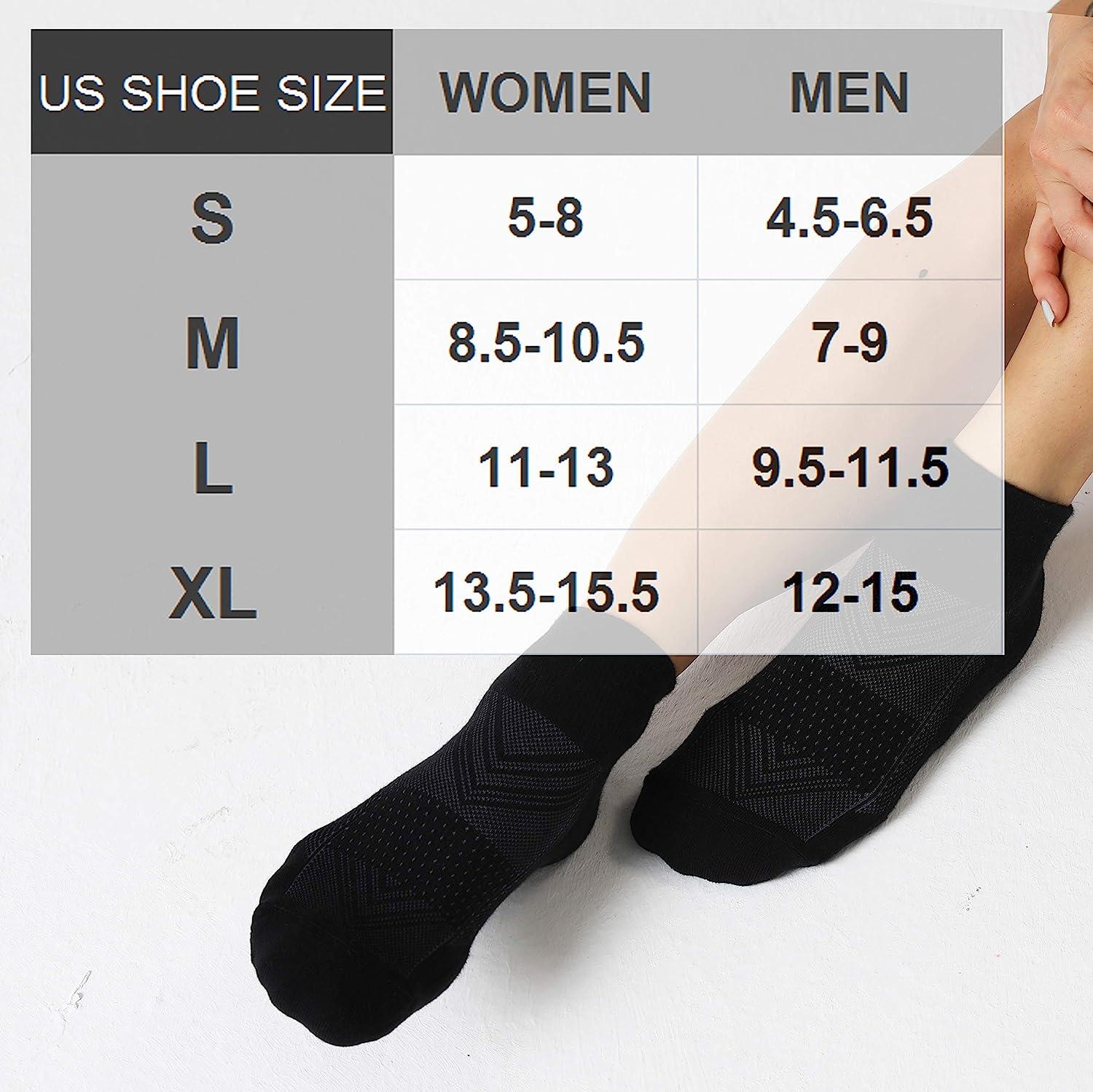 CELERSPORT 6 Pack Men's Ankle Socks with Cushion, Sport Athletic Running Socks, Black, Large