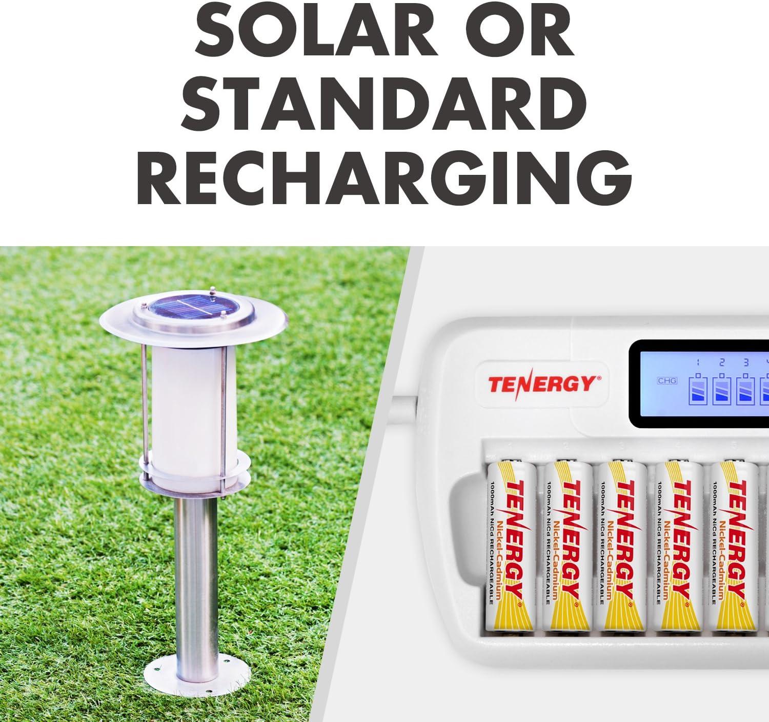 Tenergy Solla Premium Rechargeable NiMH AA Battery, 1300mAh Solar
