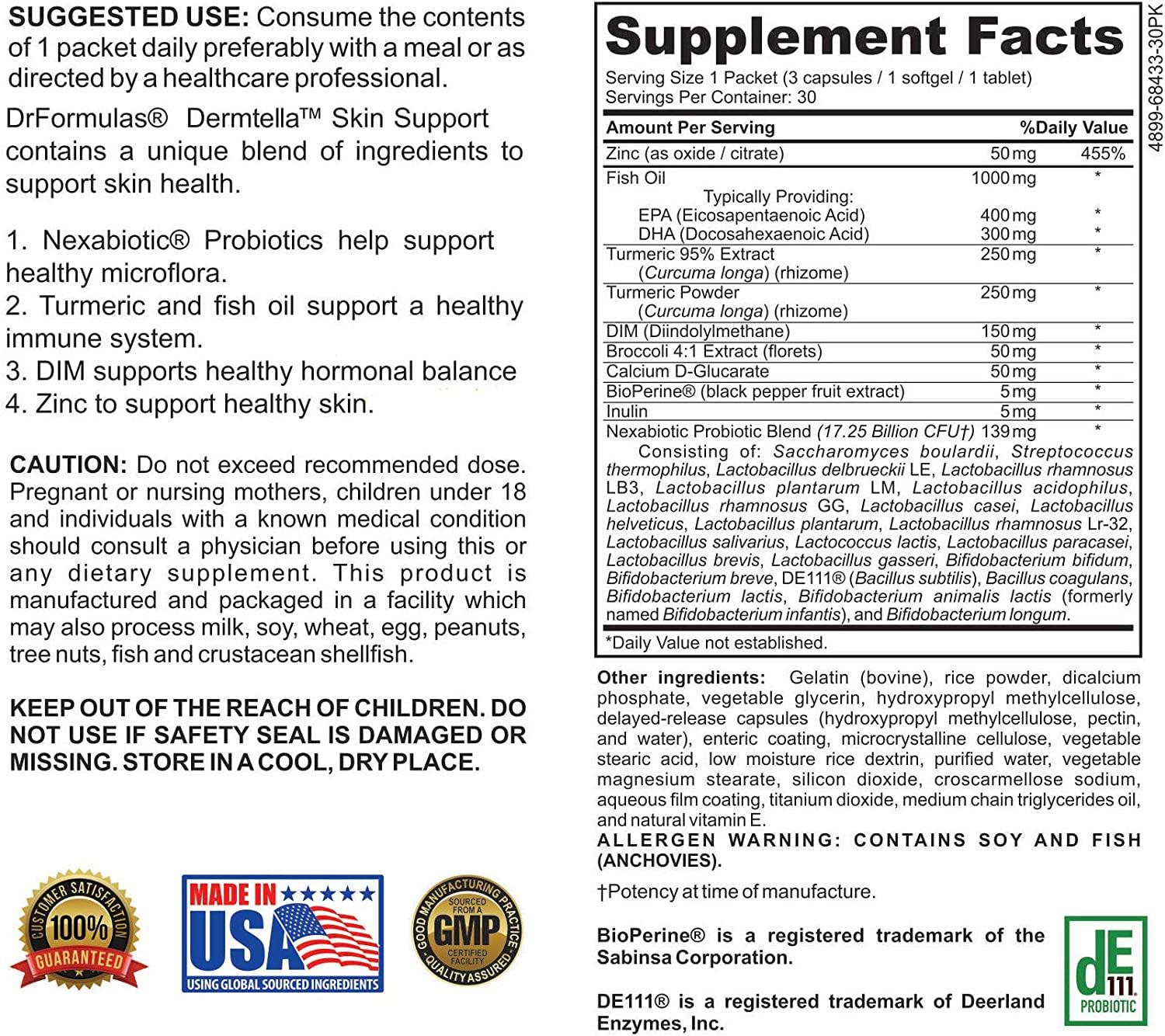 DrFormulas Cystic Acne Treatment Pills with Zinc, Probiotics & DIM