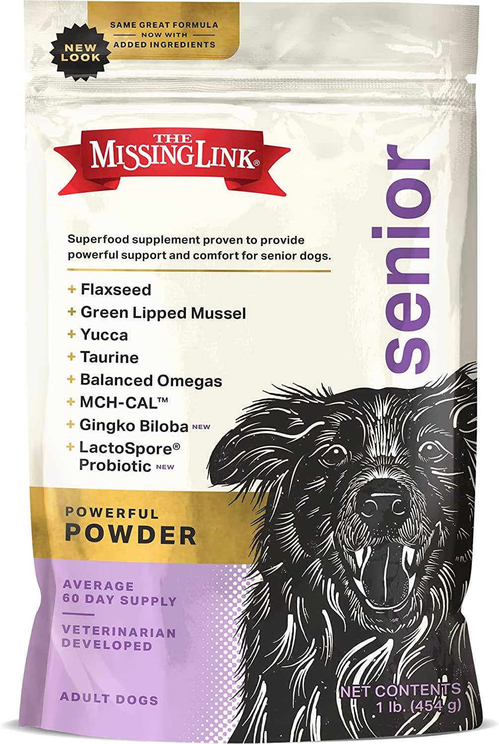 Senior Dog Superfood Supplement Powder Omega, Fiber, Mussel