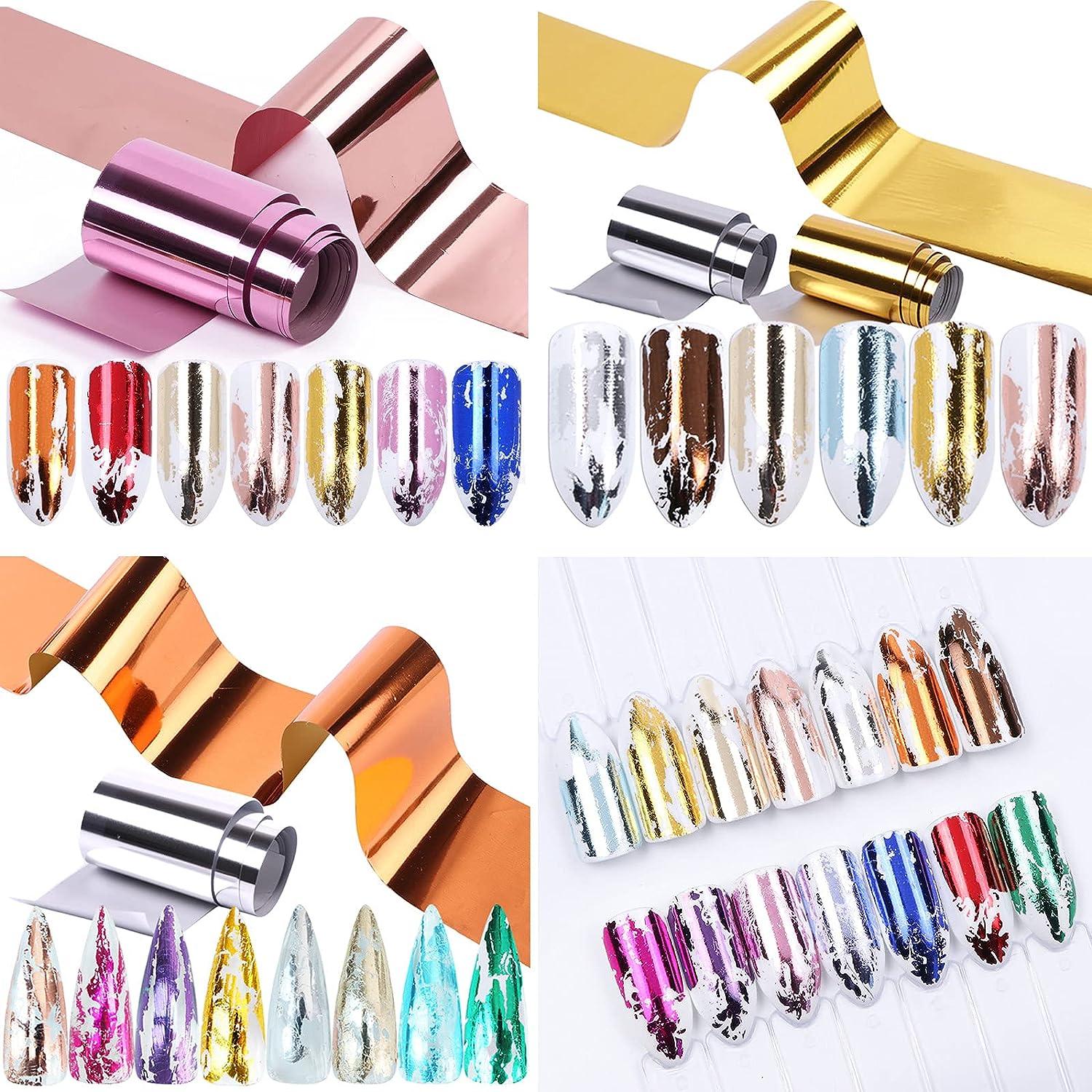 Check Out this Set of 10 Metallic Nail Transfer Foil at the Best Price