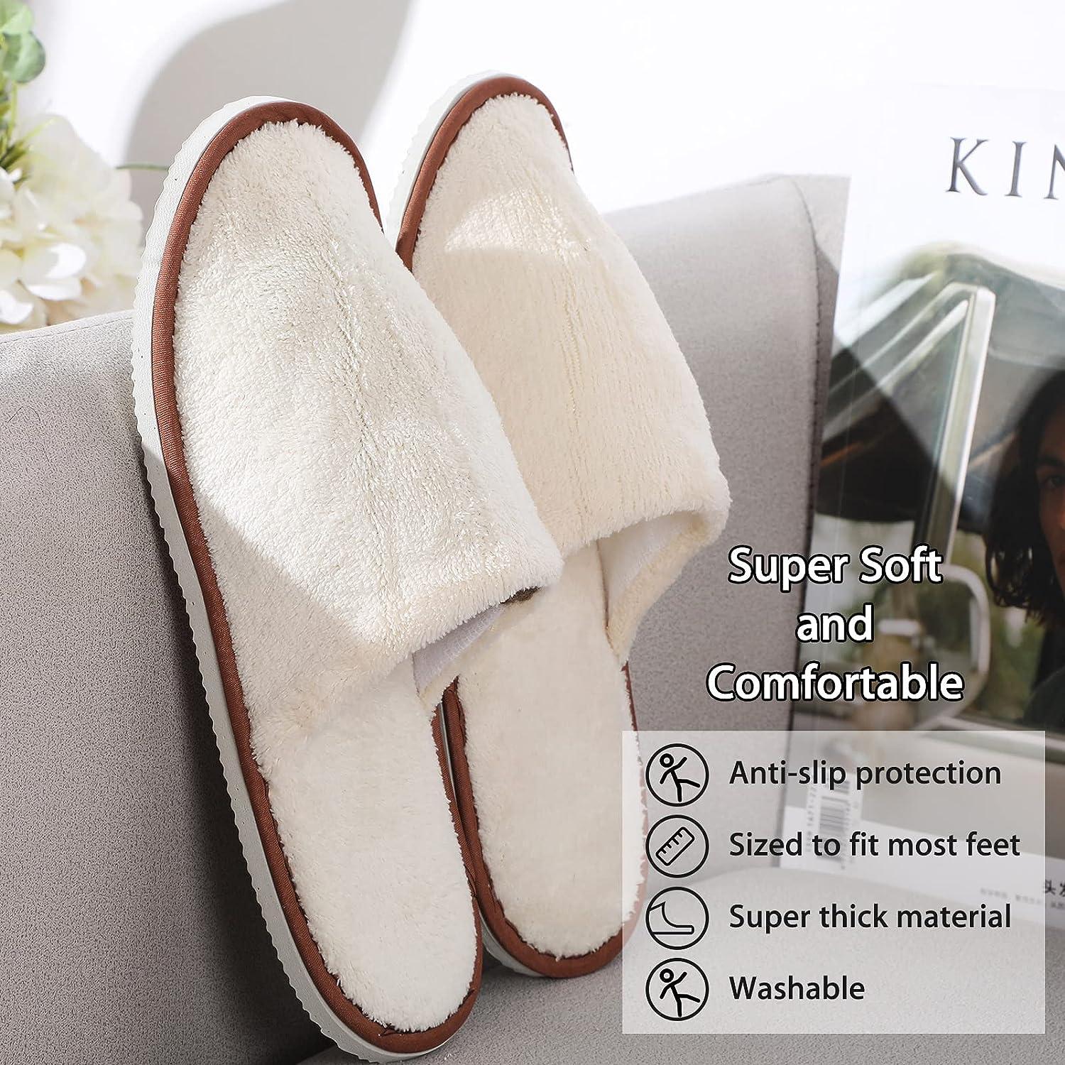 Guest Slippers Washable Set of 5 Pairs for Shoeless Home, Guest