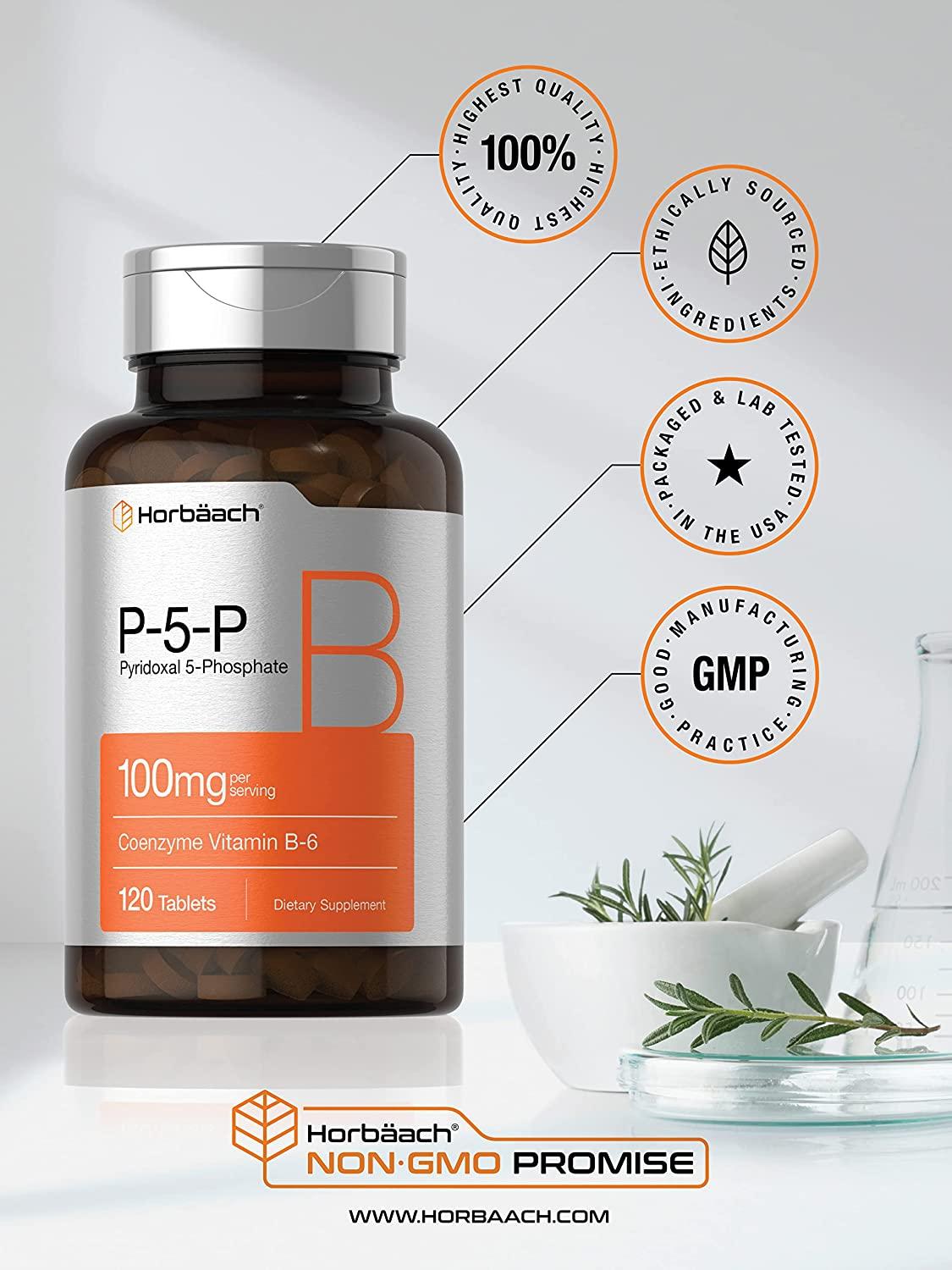 P5P Activated Vitamin B6 100mg 120 Tablets Vegetarian Supplement