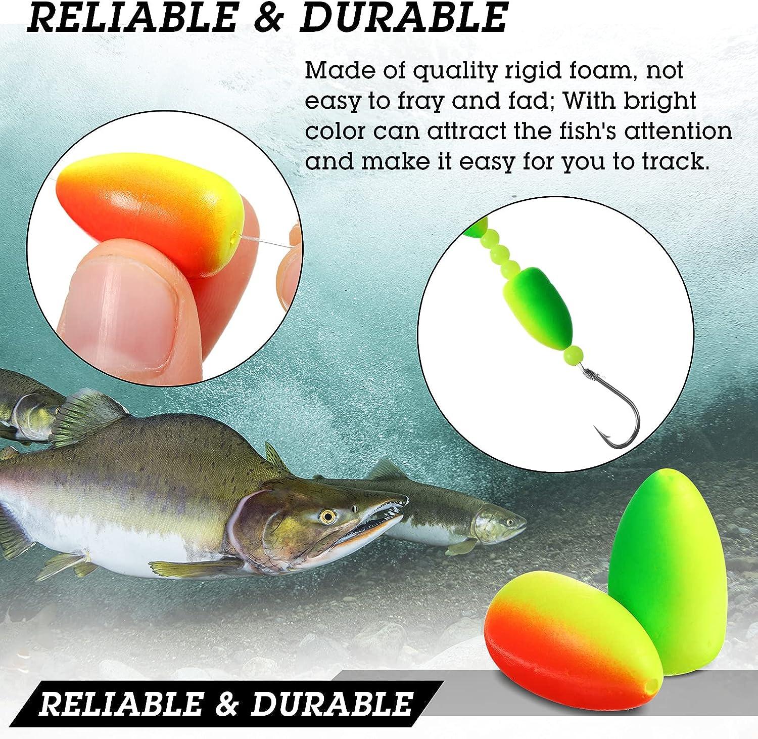 Skylety 60 Pieces Foam Floats Bullet Fishing Foam Snell Floats Fishing Rig  Floats Spinner Rig Floats Pompano Rigs Floats Oval Fly Fishing Strike  Indicators for Trout Catfish Walleye Yellow Green, Red Yellow