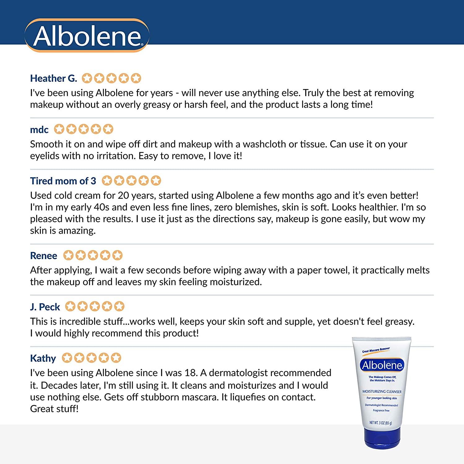 Albolene Face Moisturizer and Makeup Remover, Facial Cleanser and