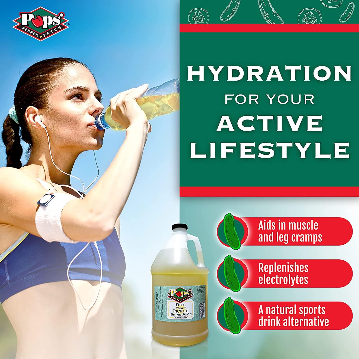 Pops Pepper Patch Pickle Brine Juice Dill Pickle Juice for Leg Cramps