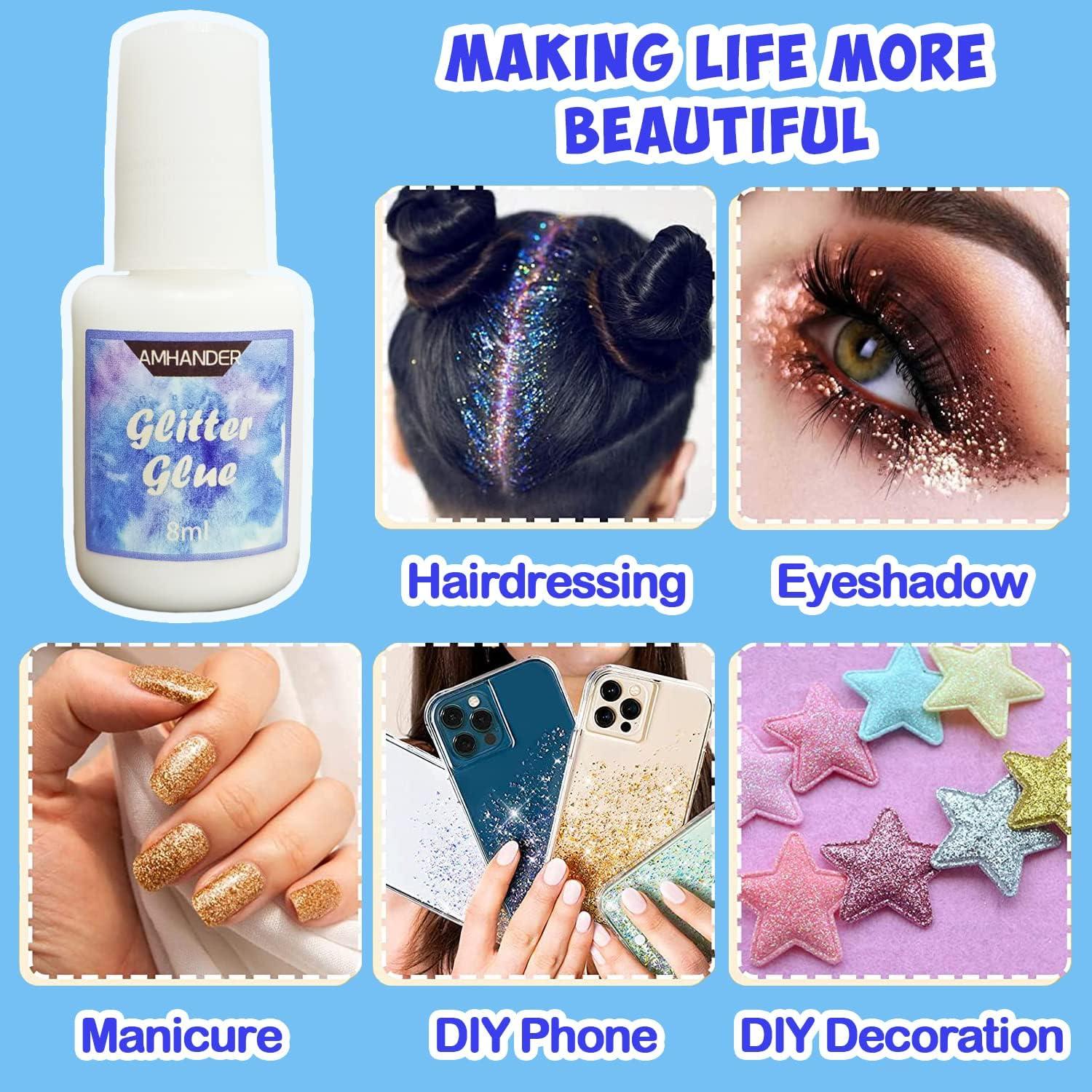 Temporary Tattoo Glue Yomagine 8ml Glitter Glue Brush Bottle Water