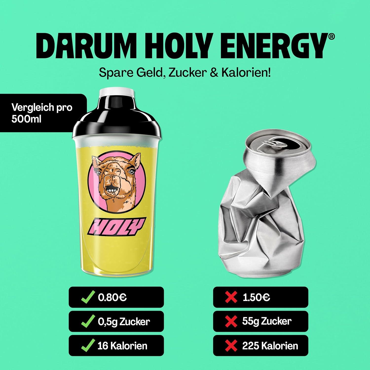 Holy Energy Gaming Booster 'Cactus Camel' | Cactus Fig Taste | 50 Portions  | Vegan Focus Drink with Newcaff & Green Tea Extract | 100% Natural Fruit  Aromas | Buy Now with Express International Delivery | GoSupps.com