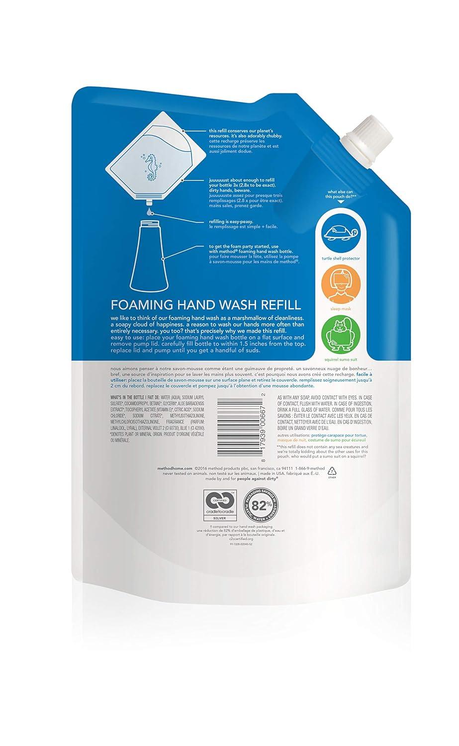 Method Foaming Hand Wash Refill Pouch Sea Minerals 28 Fl Oz (Pack of 3)