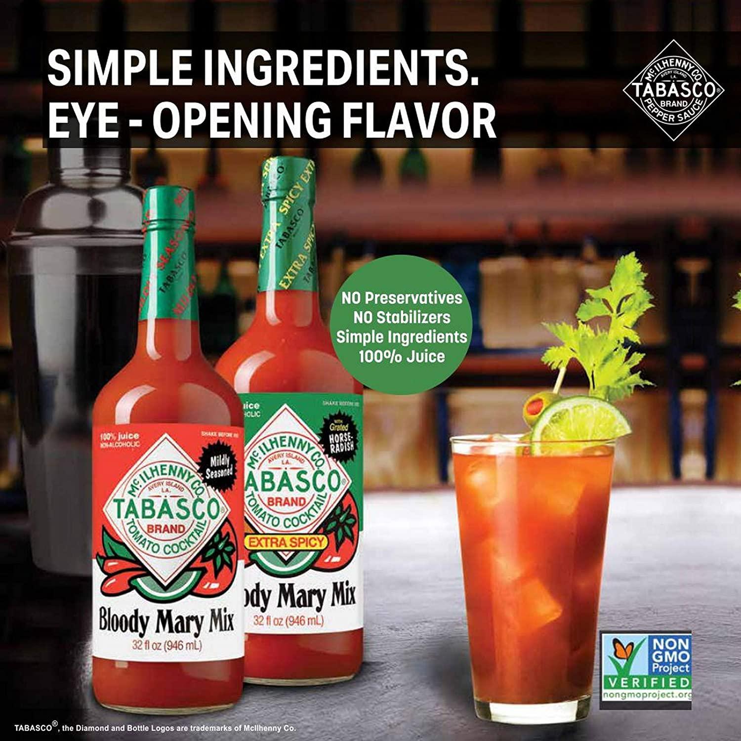 McIlhenny Tabasco Bloody Mary Mix 32 oz Spicy Cocktail Mixer