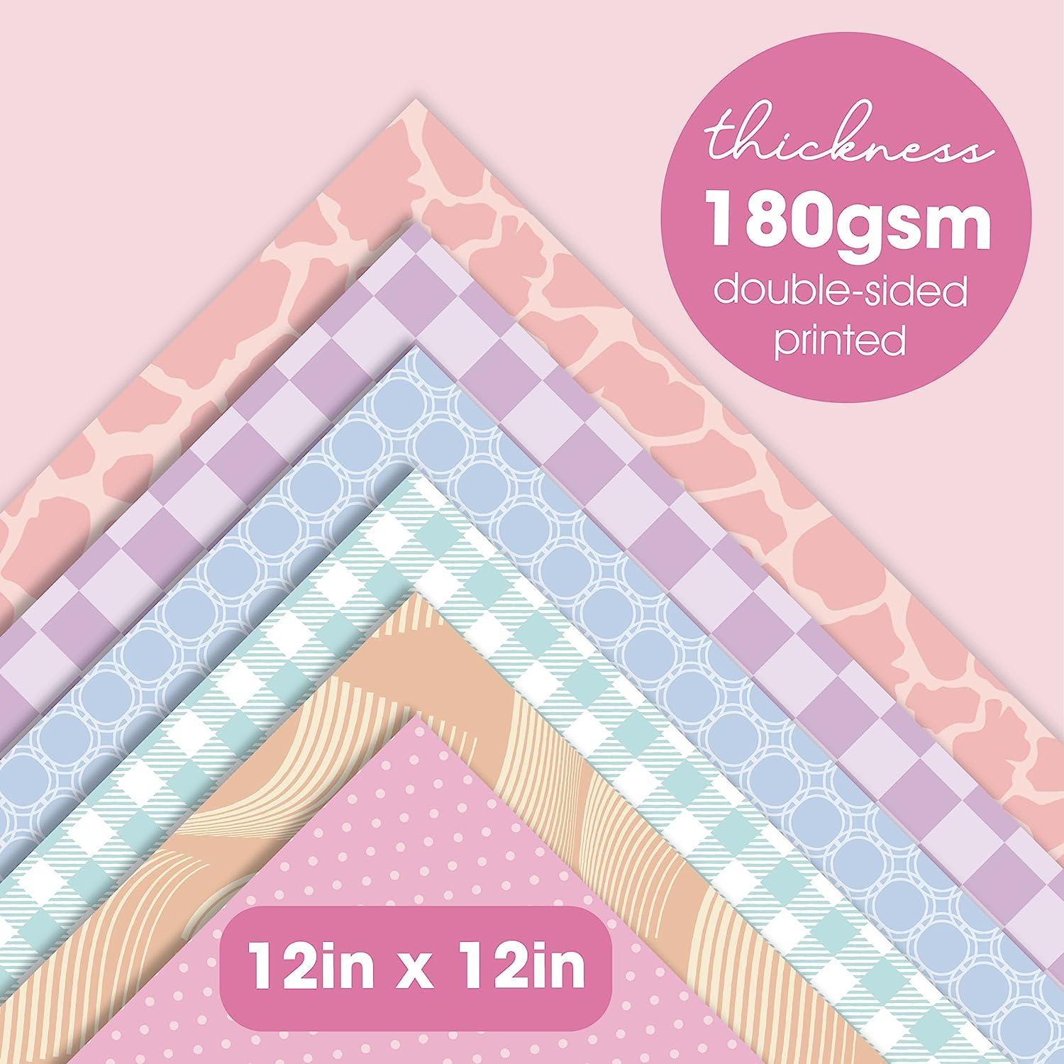 Desecraft 12x12 in Double Sided Pastel Paper Pad Scrapbook Cardstock