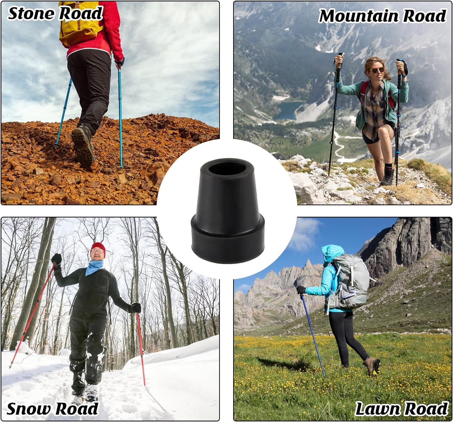 Walking Stick Rubber Ferrules Ends 2Pcs Crutch Rubber Feet 19mm Anti