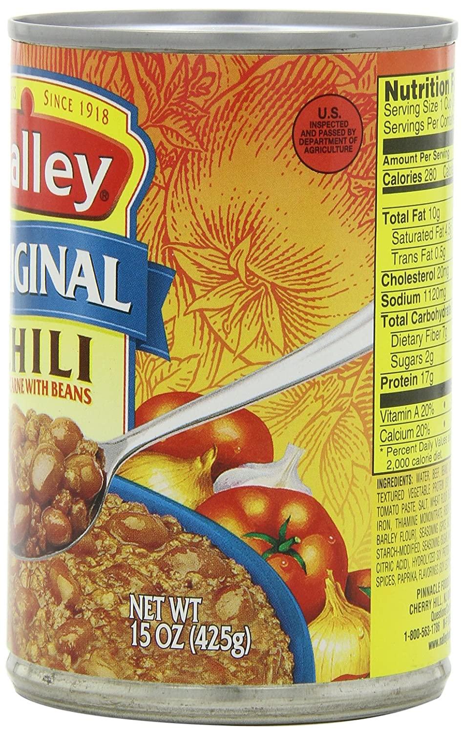 Nalley Original Chili Con Carne with Beans 14oz Cans - Pack of 8 ...