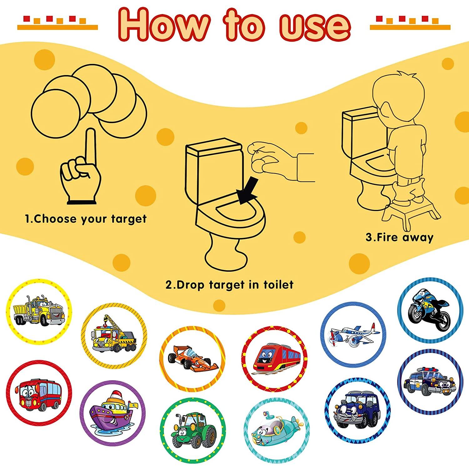 120 Pcs Toilet Targets for Boys Potty Training Flushable Targets Boys