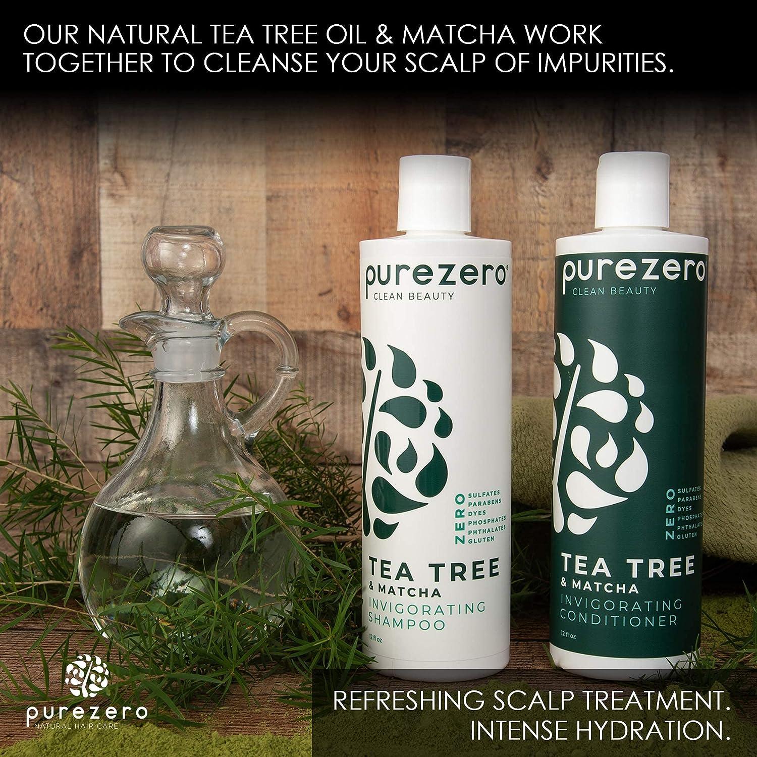 Purezero Tea Tree & Matcha Shampoo and Conditioner Set