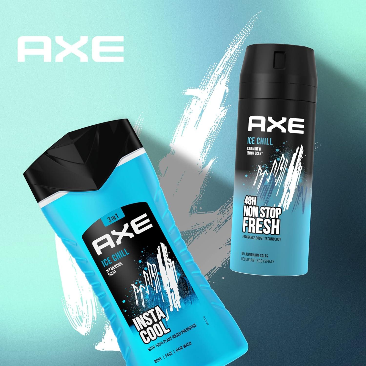 AX 3-in-1 Shower Gel Shampoo ICE Chill Long-Lasting Freshness