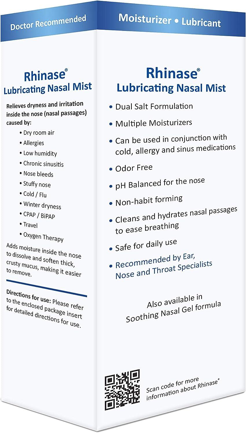 Rhinase Allergy Relief Saline Nasal Spray Steroid Free Dual Wetting