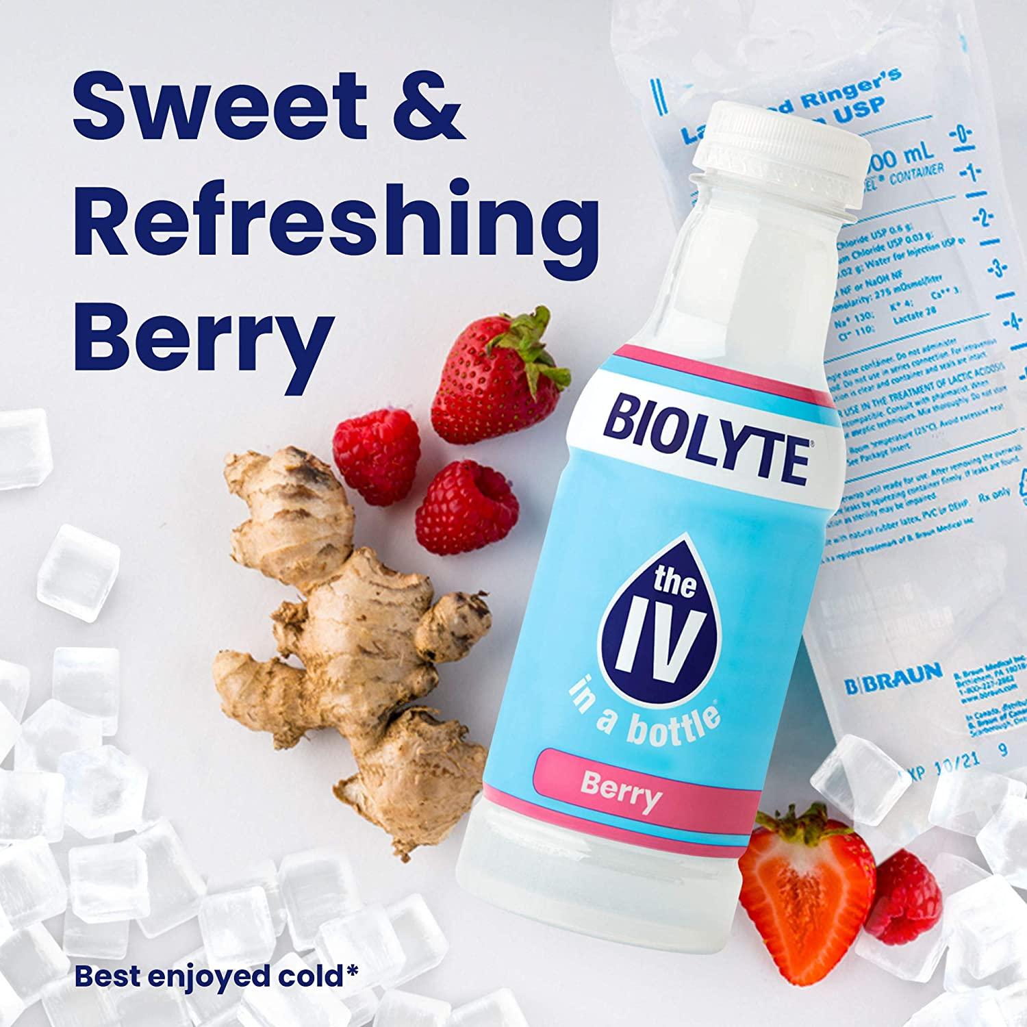 BIOLYTE Electrolyte Drink Berry 12Pack IV Liquid for Dehydration