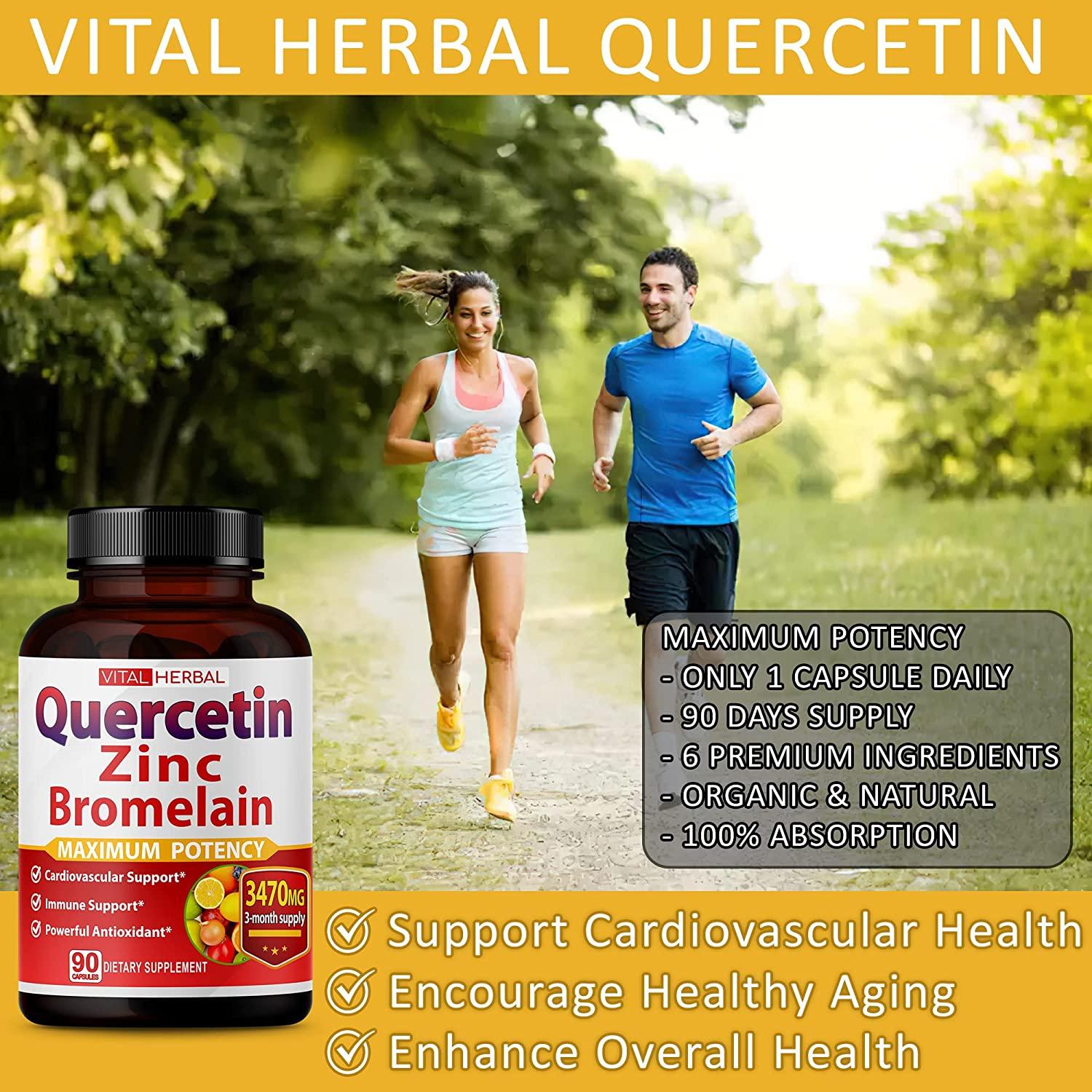 Premium High Purity Quercetin 98 with Bromelain Capsules Equivalent to