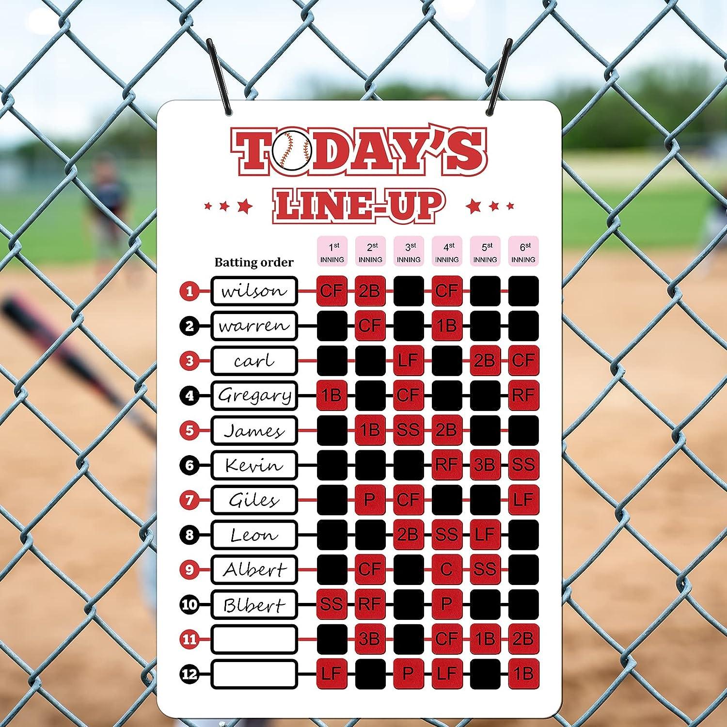 Pelopy 12 x 18 Inches Dugout Board for Lineup Dry Erase Baseball Line