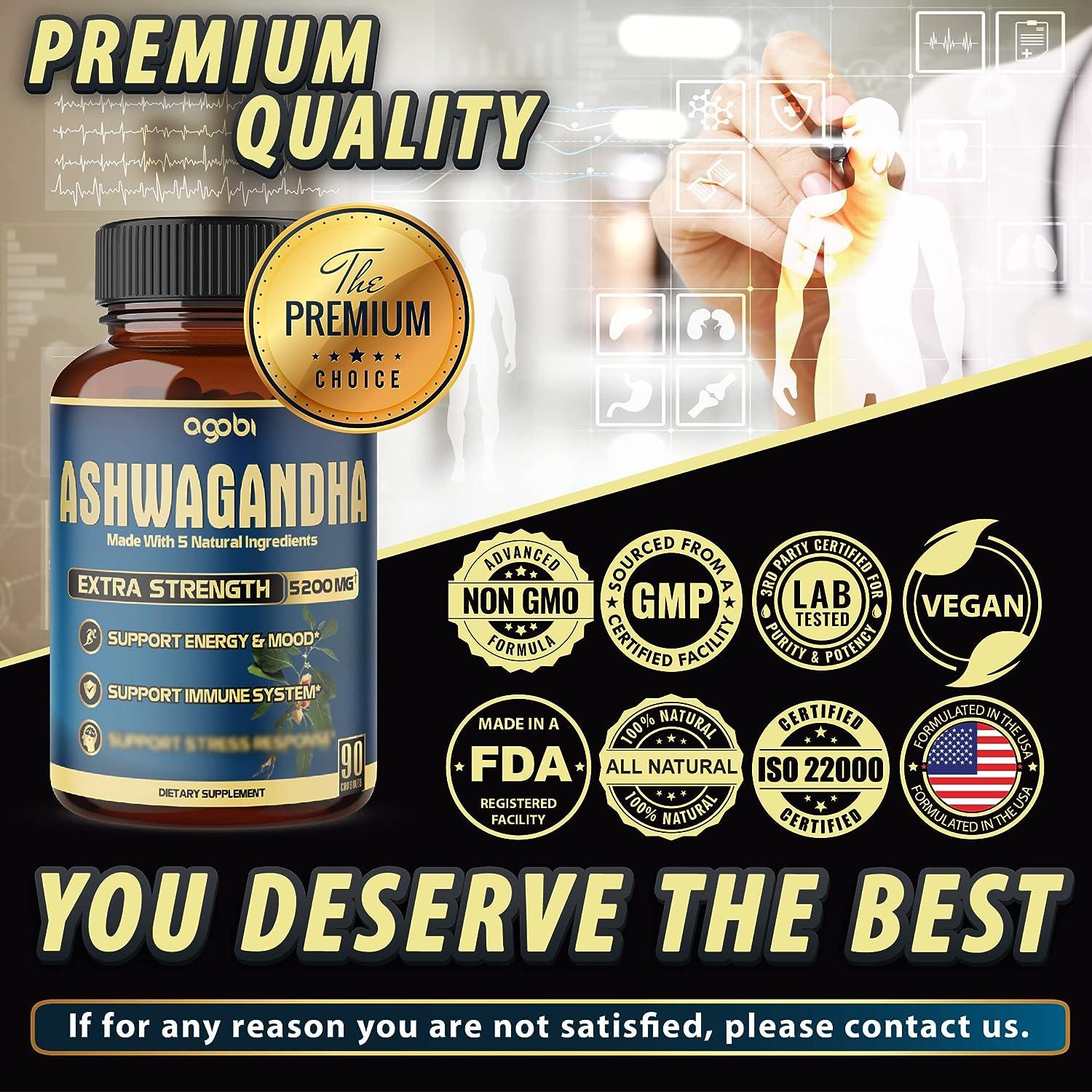 Ashwagandha Capsules, 5 In 1 Equivalent To 5200mg Powder - Foto 3