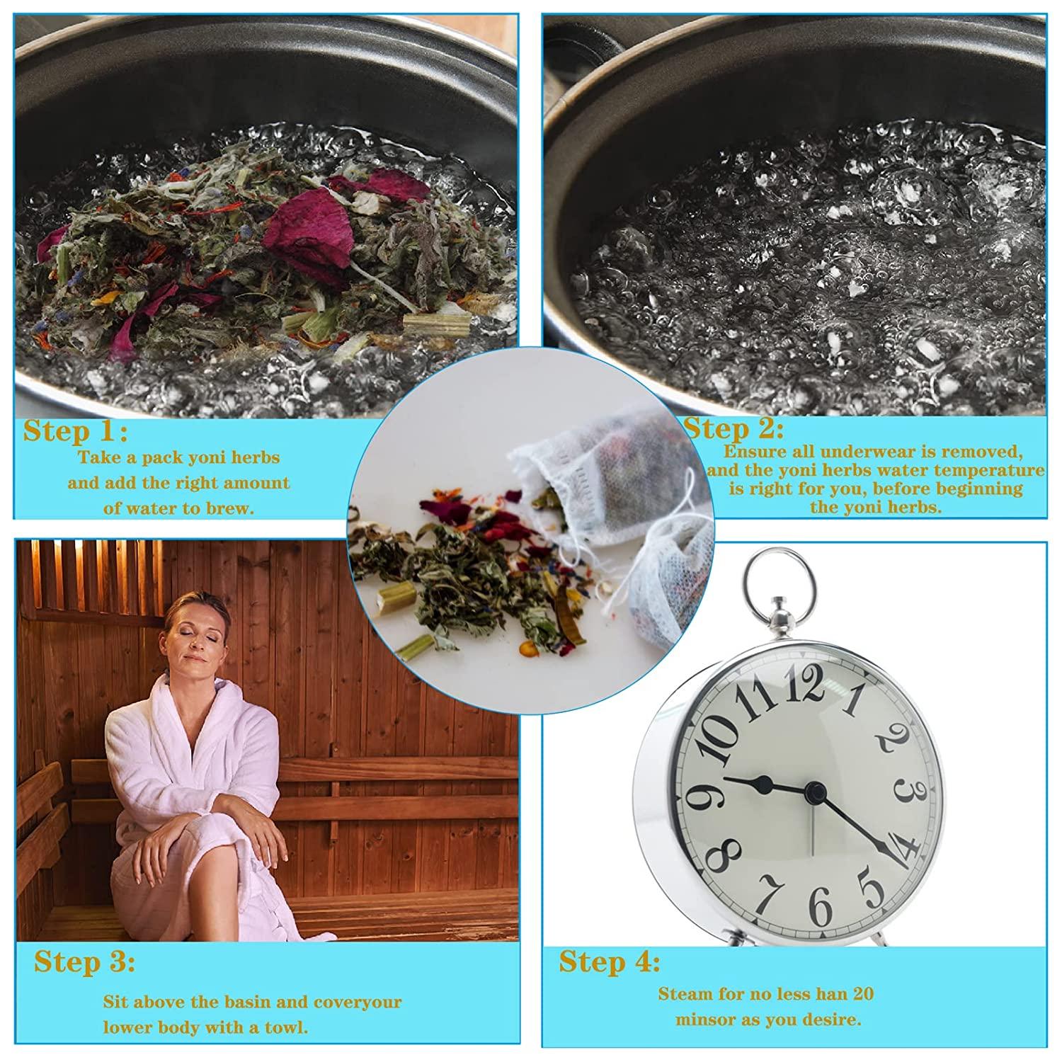 Organic Yoni Steam Herbs for Cleansing and Tightening V Steam Kit (3.