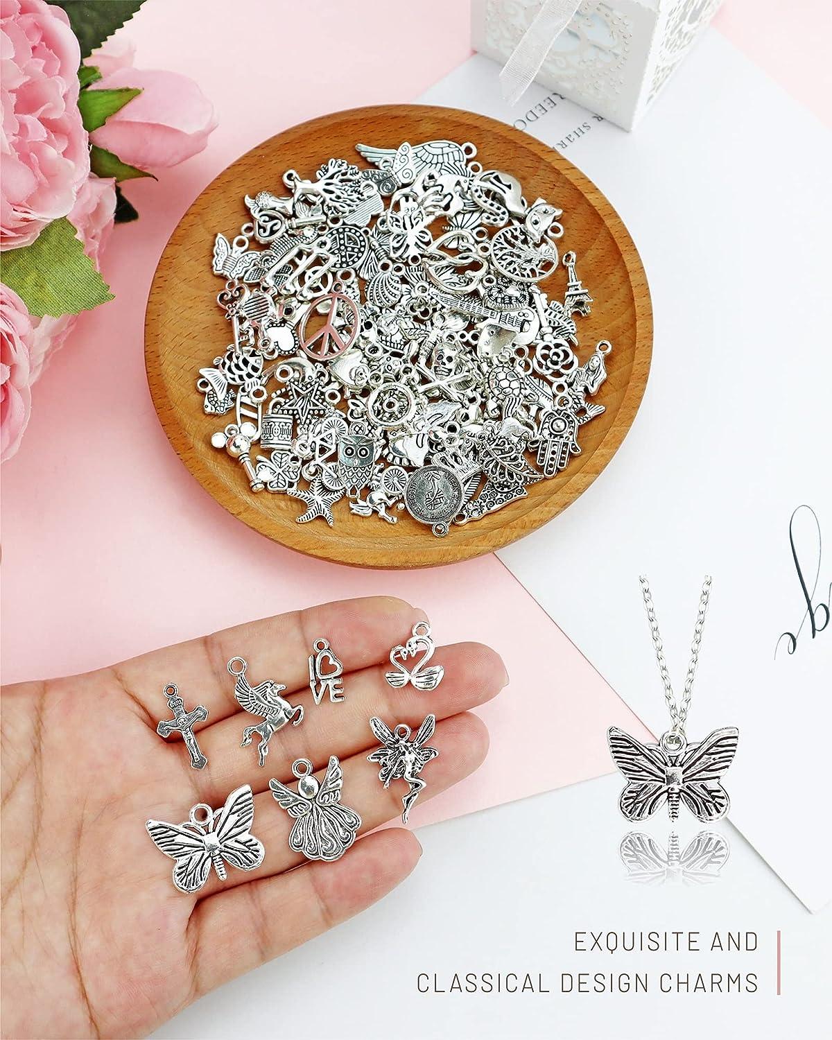 Wholesale Bulk Lots Jewelry Making Mixed Smooth Tibetan Silver Metal Charms  Pendants Diy For Necklace Bracelet 100 Pcs 7-25mm - Charms - AliExpress